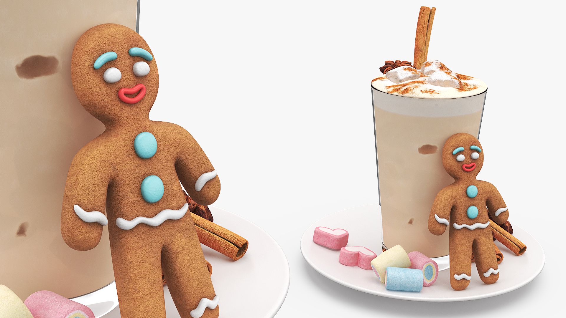 Iced Cinnamon Latte with Gingerbread Cookie, view 3