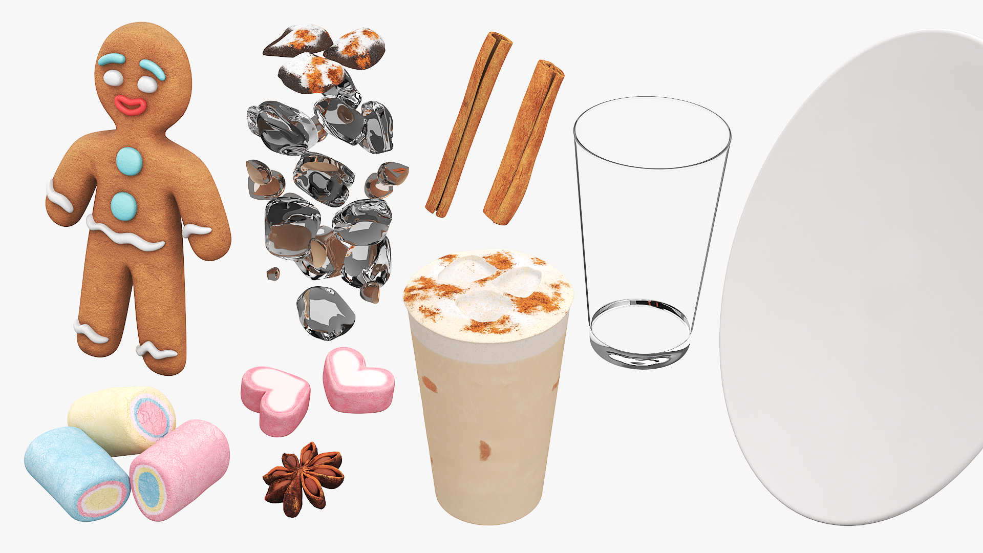 Iced Cinnamon Latte with Gingerbread Cookie, view 9