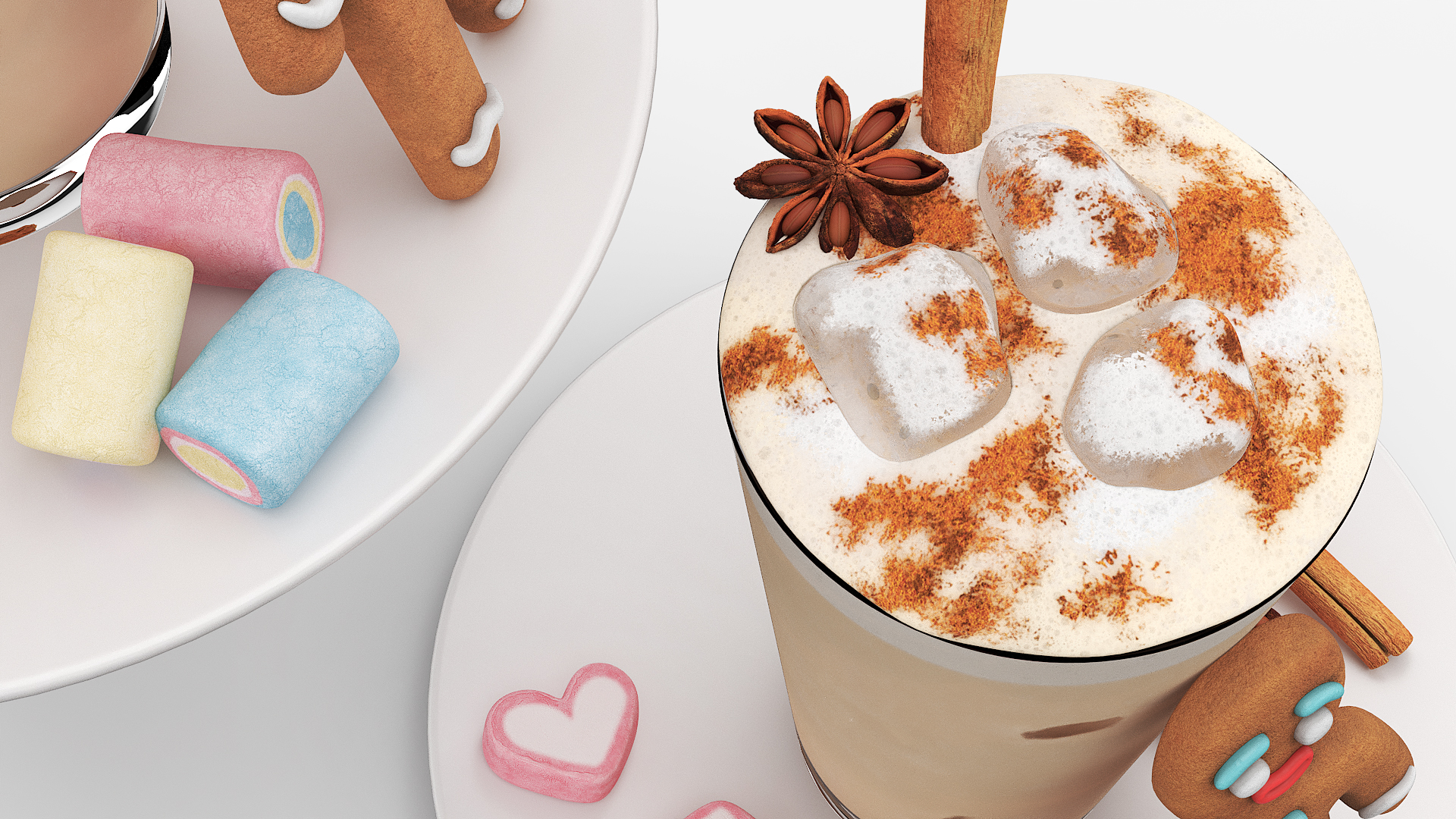 Iced Cinnamon Latte with Gingerbread Cookie, view 5