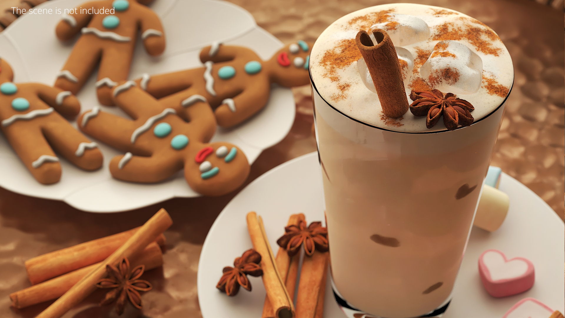 Iced Cinnamon Latte with Gingerbread Cookie, view 2