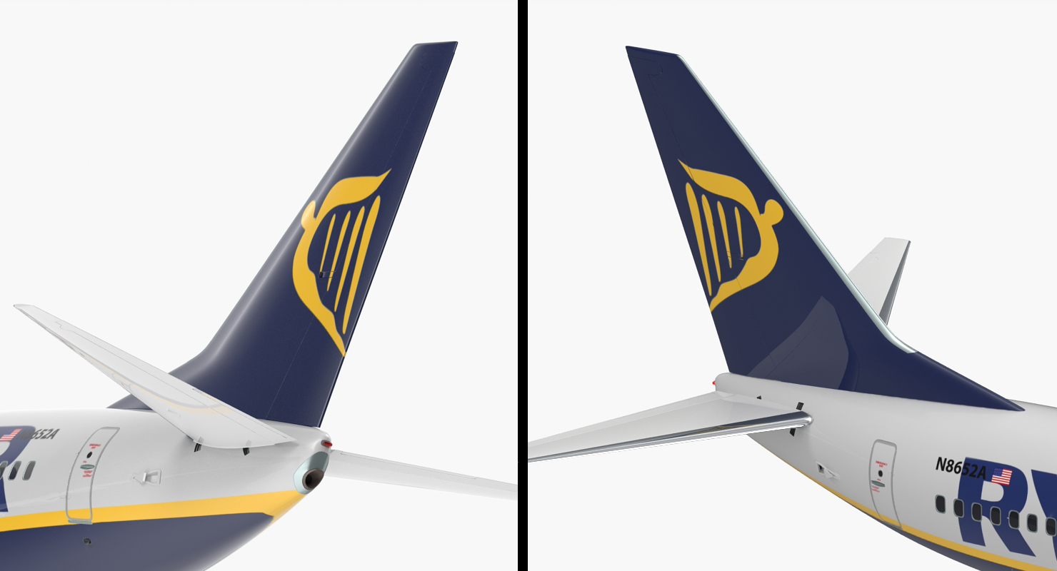 Boeing 737 600 Ryanair Rigged 3D model