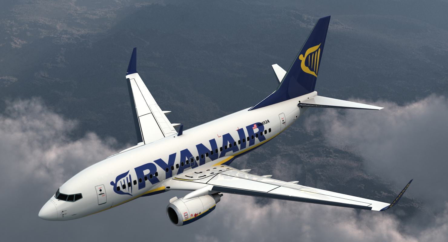 Boeing 737 600 Ryanair Rigged 3D model