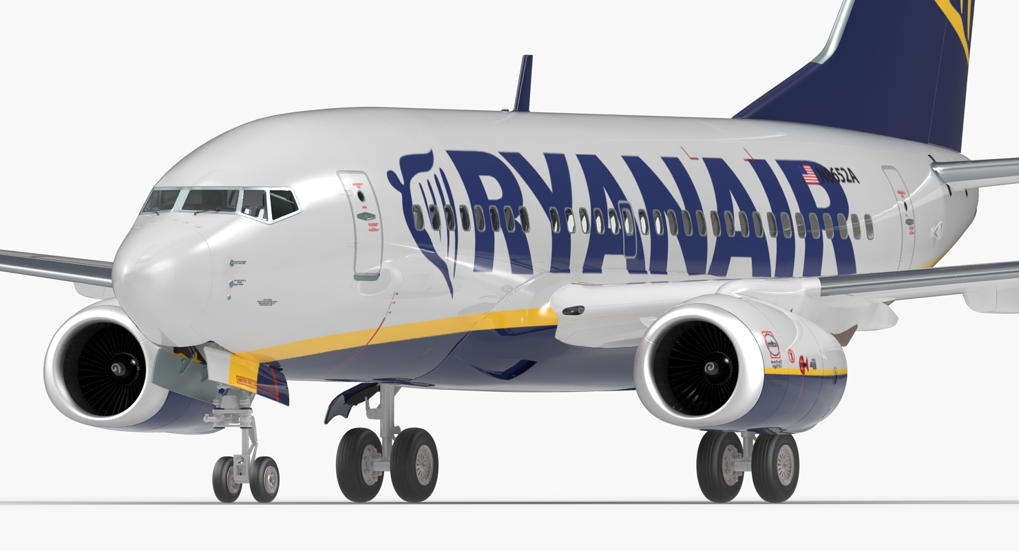 Boeing 737 600 Ryanair Rigged 3D model