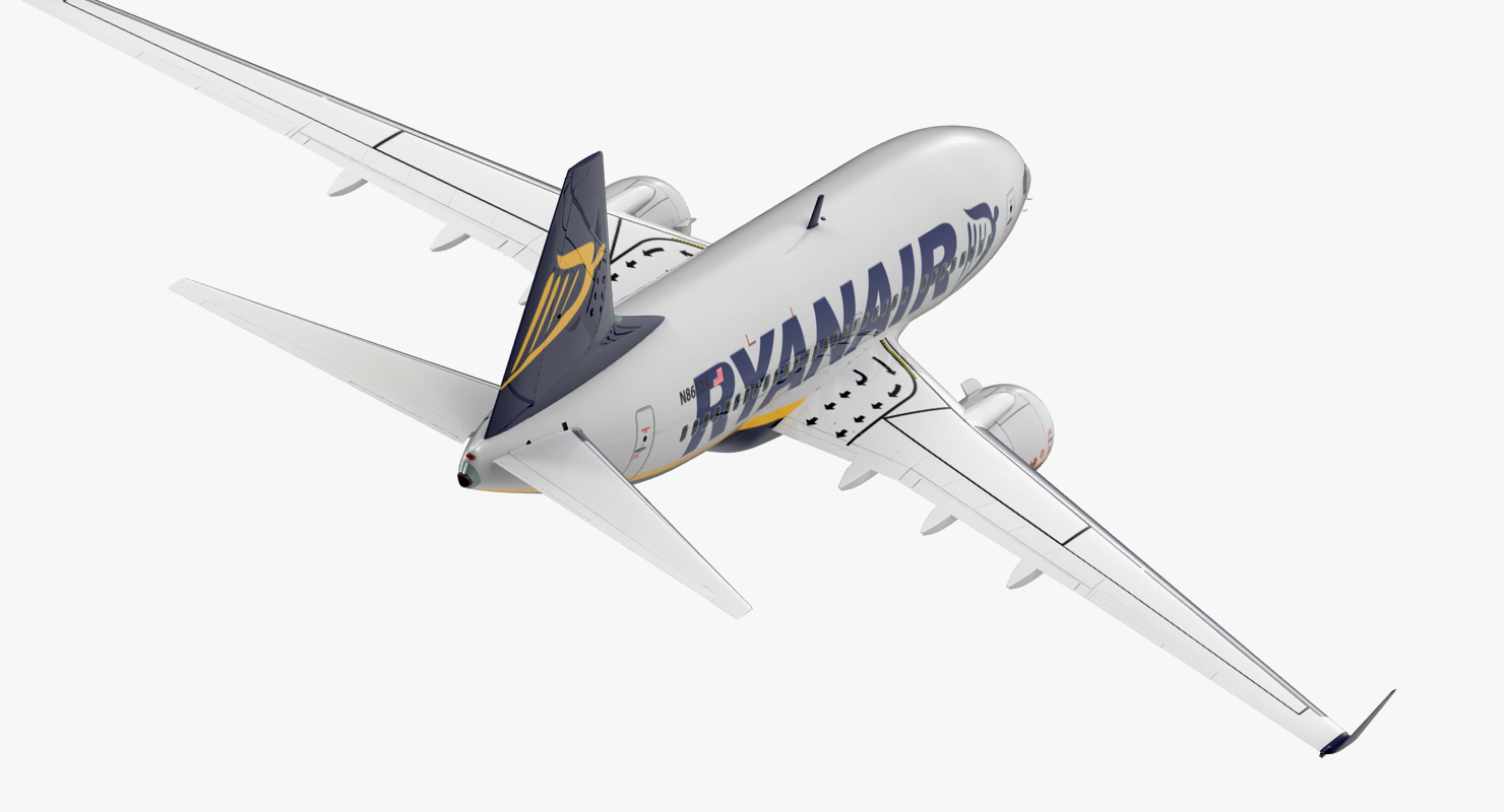 Boeing 737 600 Ryanair Rigged 3D model