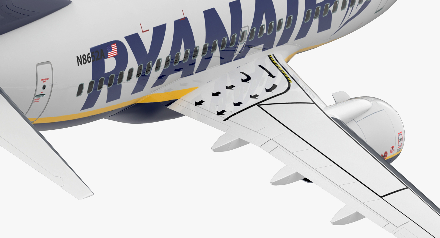 Boeing 737 600 Ryanair Rigged 3D model