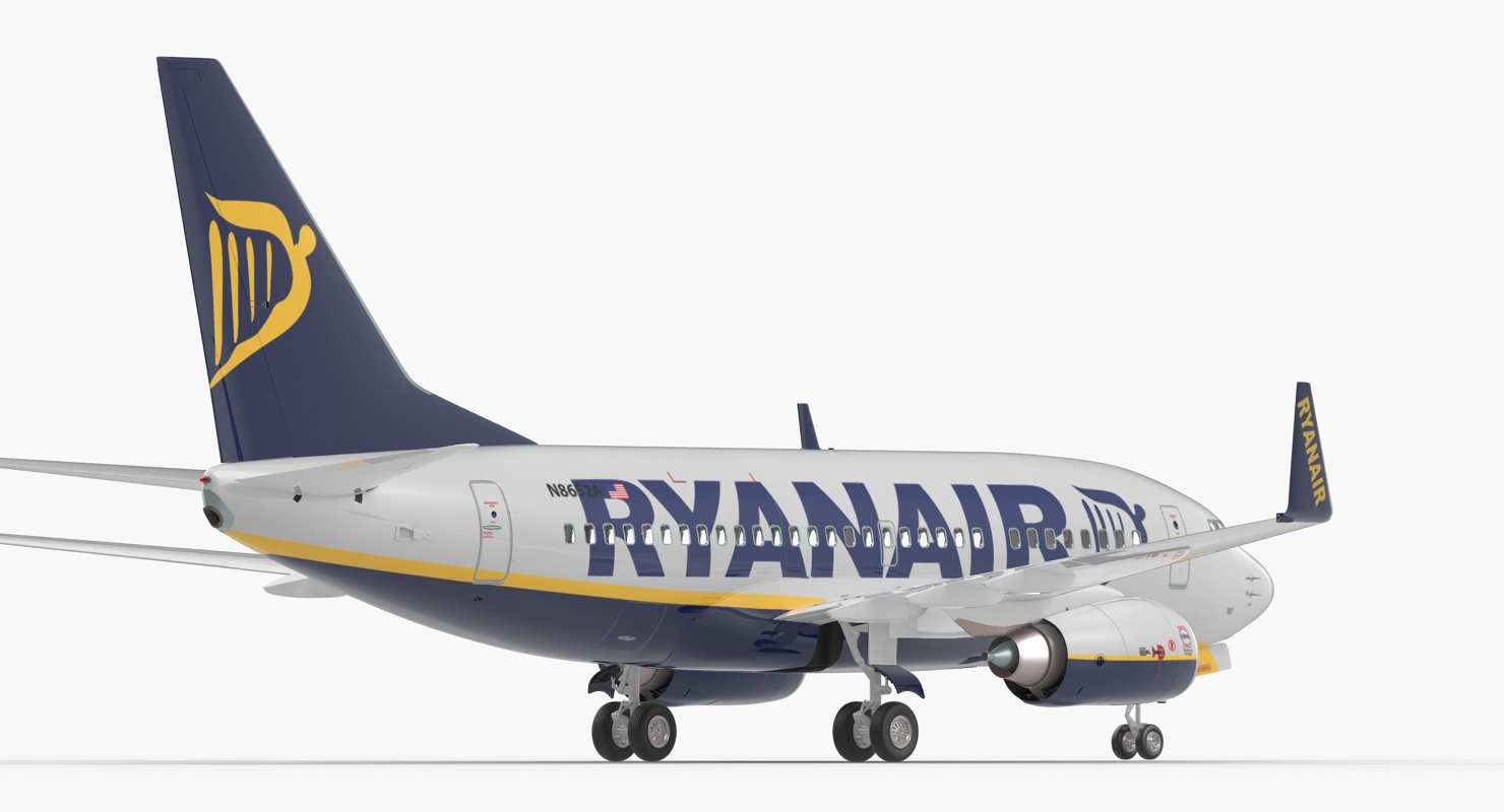 Boeing 737 600 Ryanair Rigged 3D model