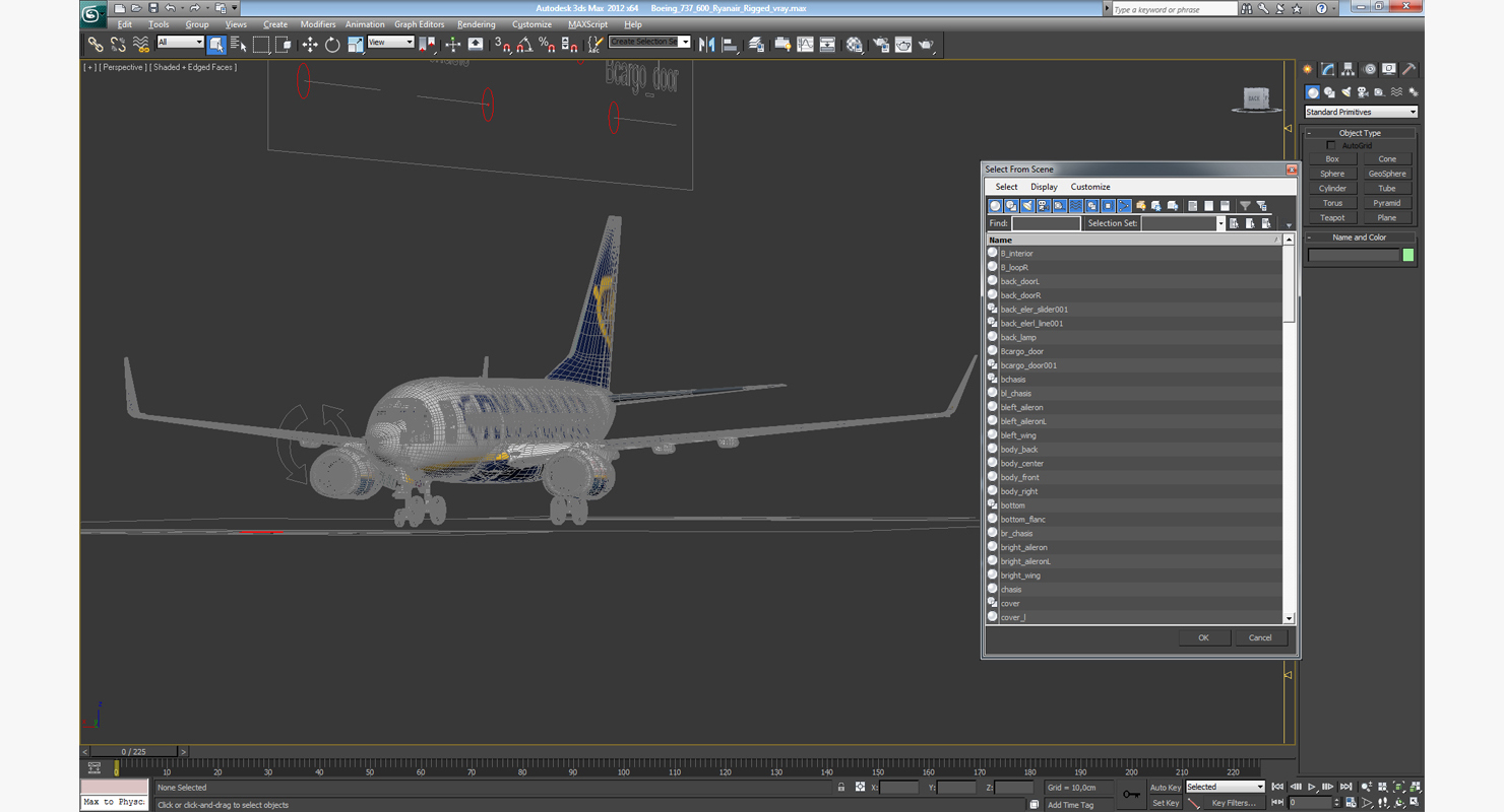 Boeing 737 600 Ryanair Rigged 3D model