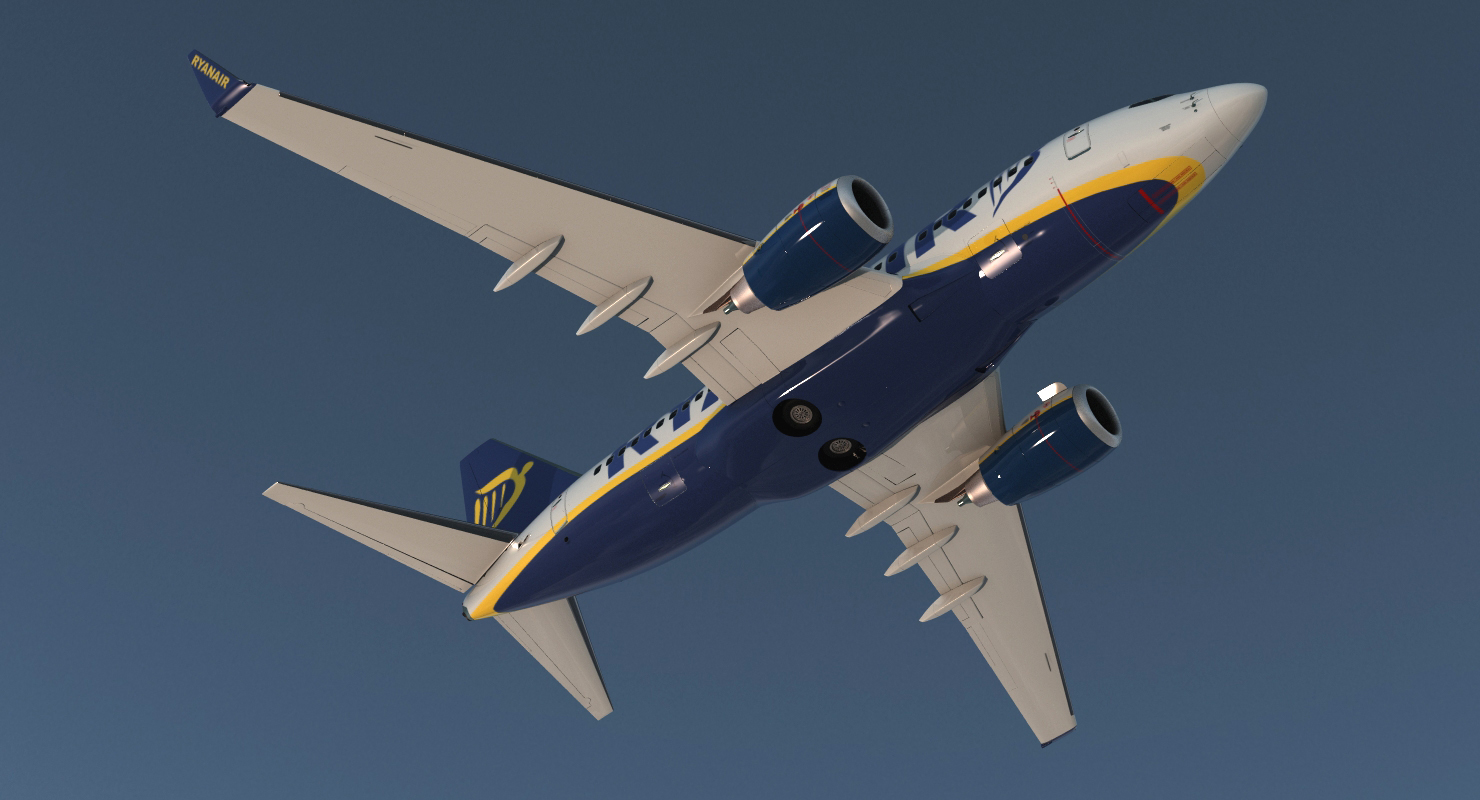 Boeing 737 600 Ryanair Rigged 3D model
