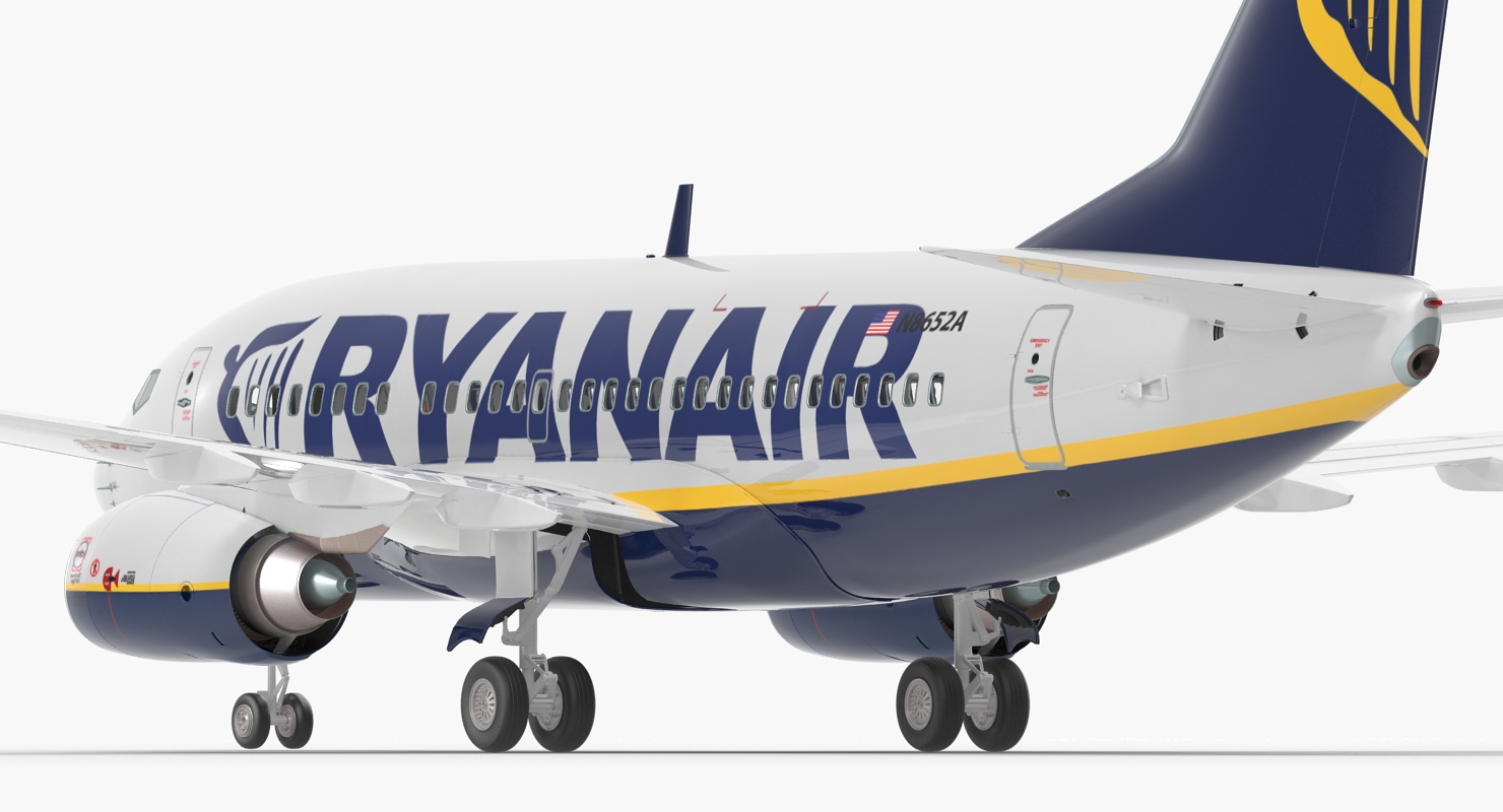Boeing 737 600 Ryanair Rigged 3D model