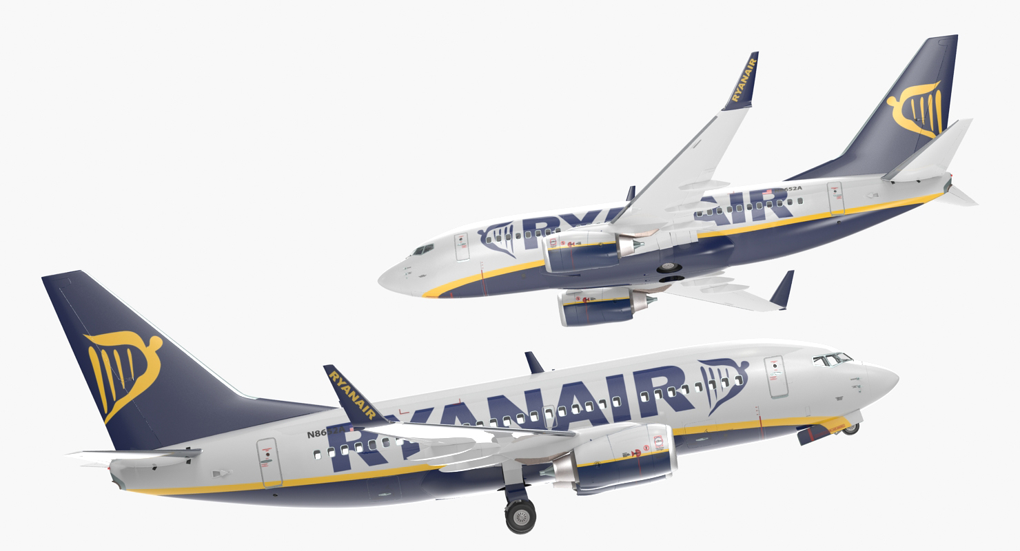 Boeing 737 600 Ryanair Rigged 3D model