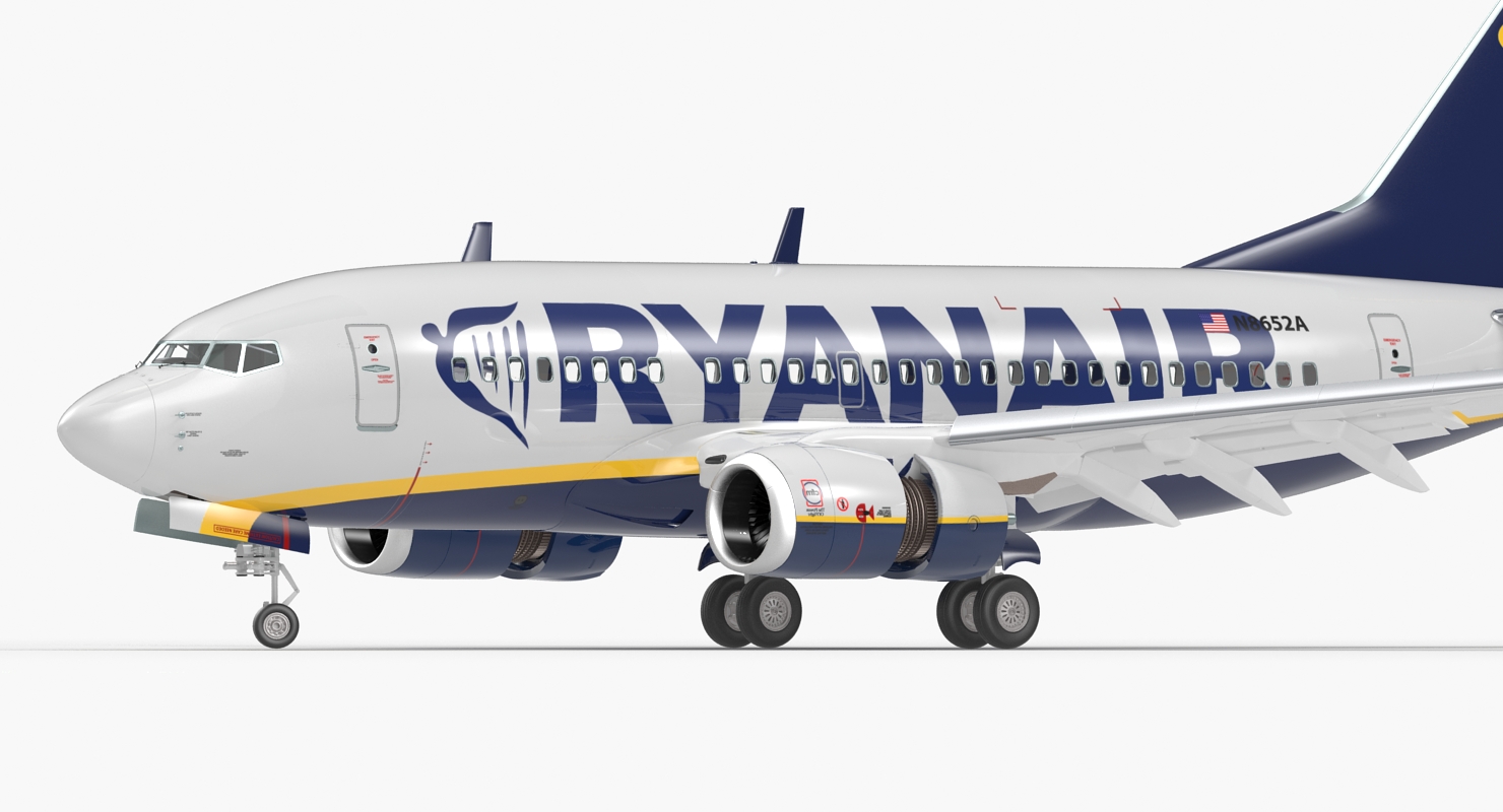 Boeing 737 600 Ryanair Rigged 3D model