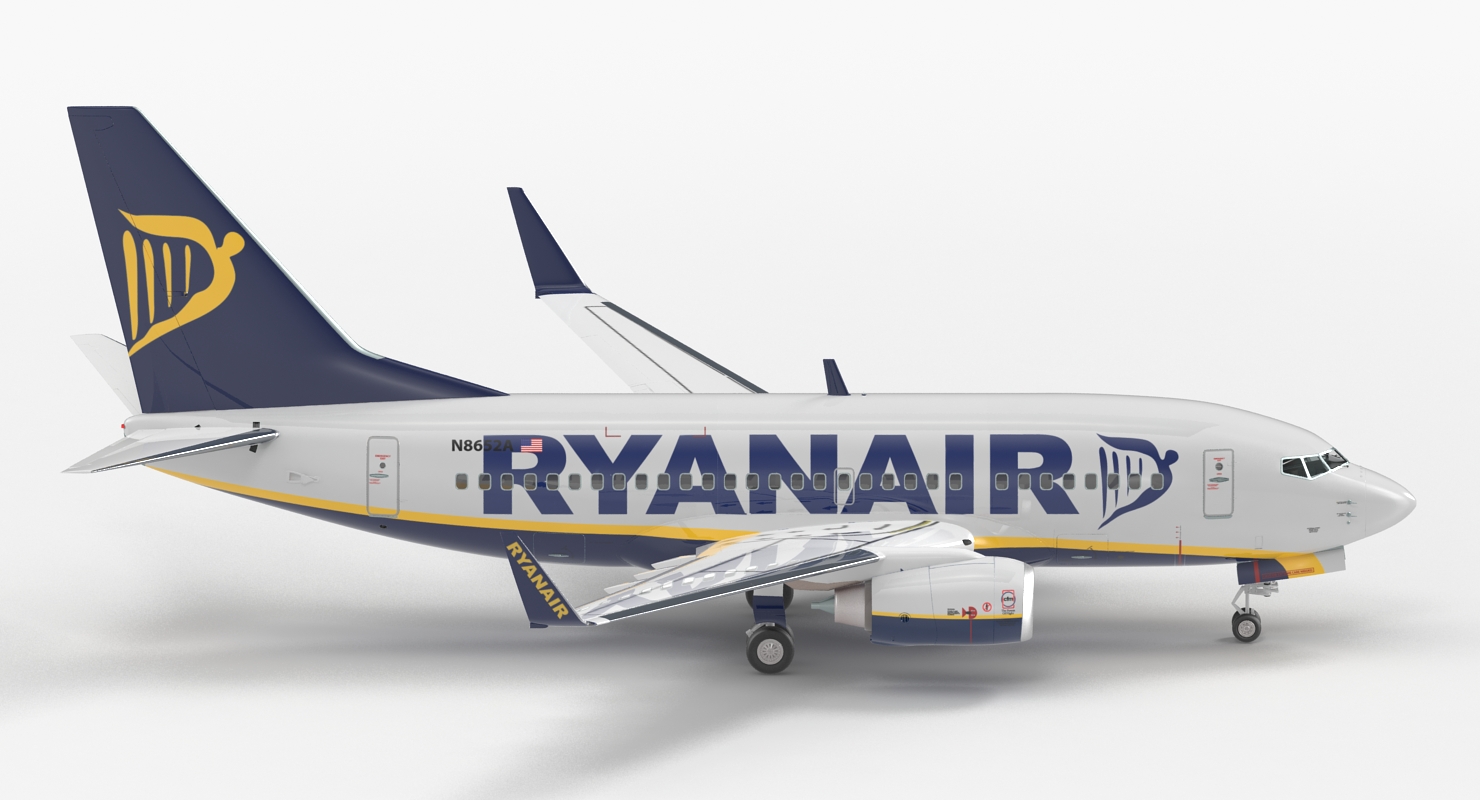 Boeing 737 600 Ryanair Rigged 3D model