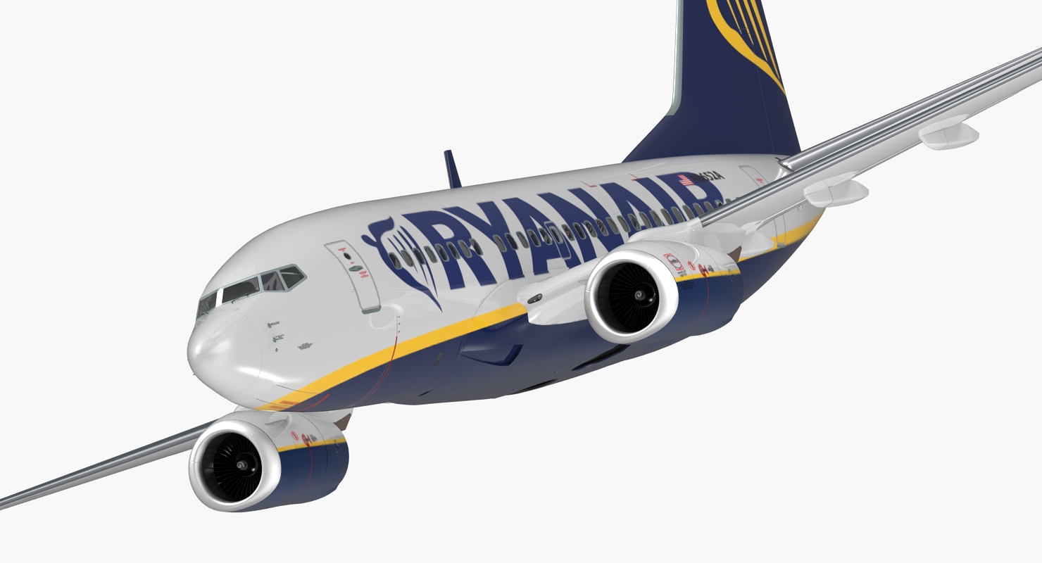 Boeing 737 600 Ryanair Rigged 3D model