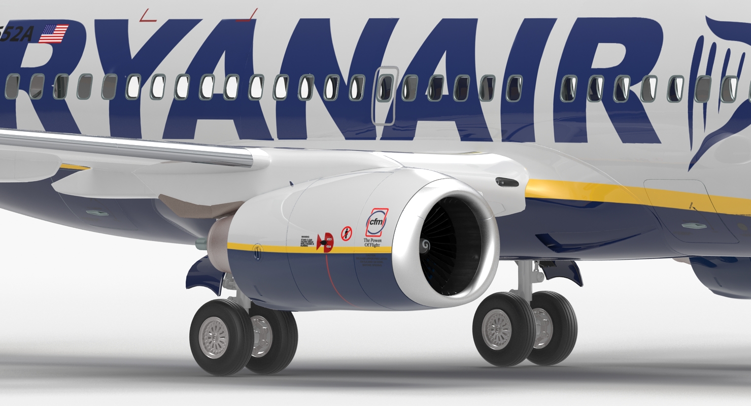 Boeing 737 600 Ryanair Rigged 3D model