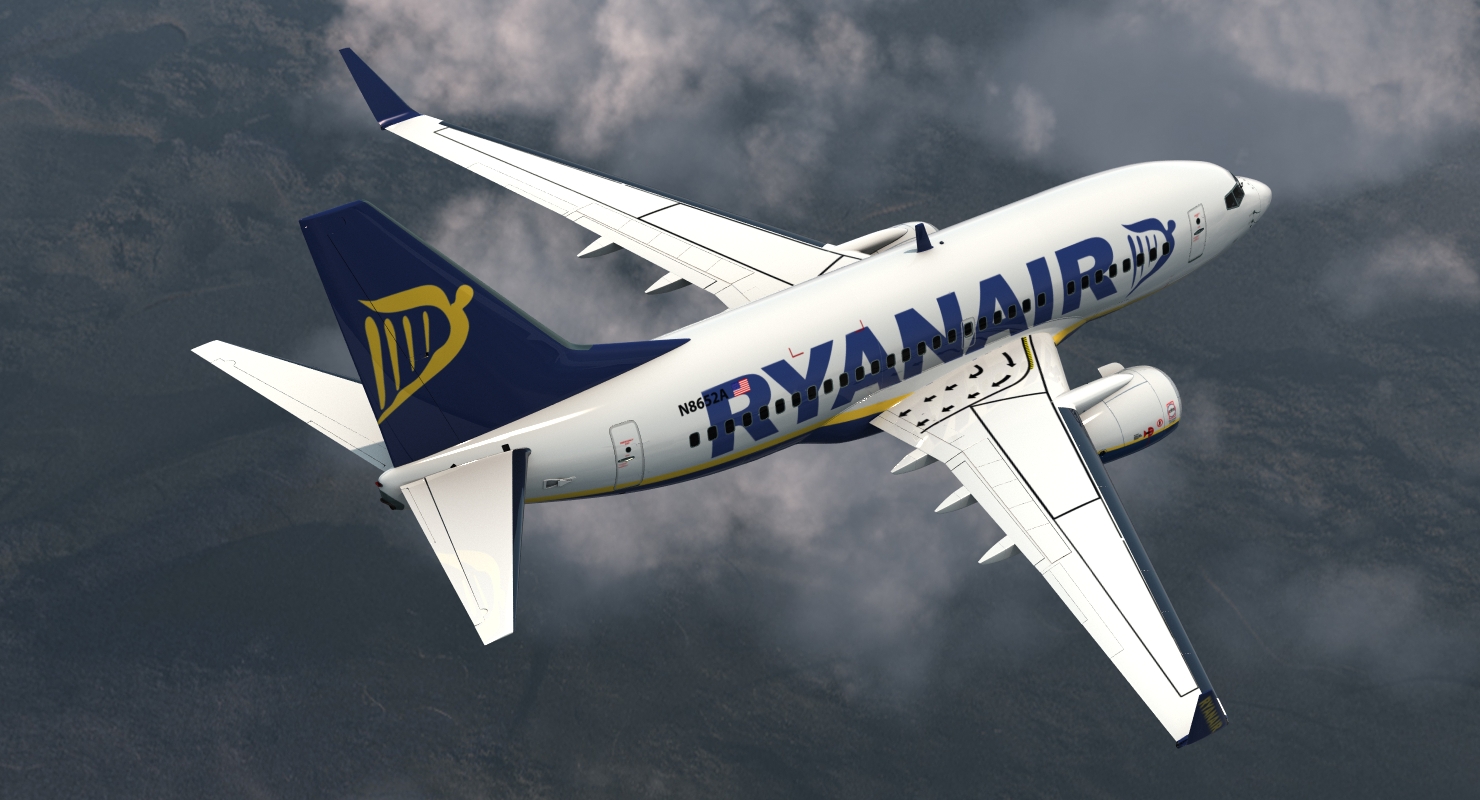Boeing 737 600 Ryanair Rigged 3D model