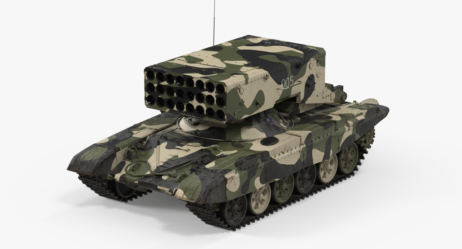 Russian 24 barrel Multiple Rocket Launcher TOS 1A 3D model