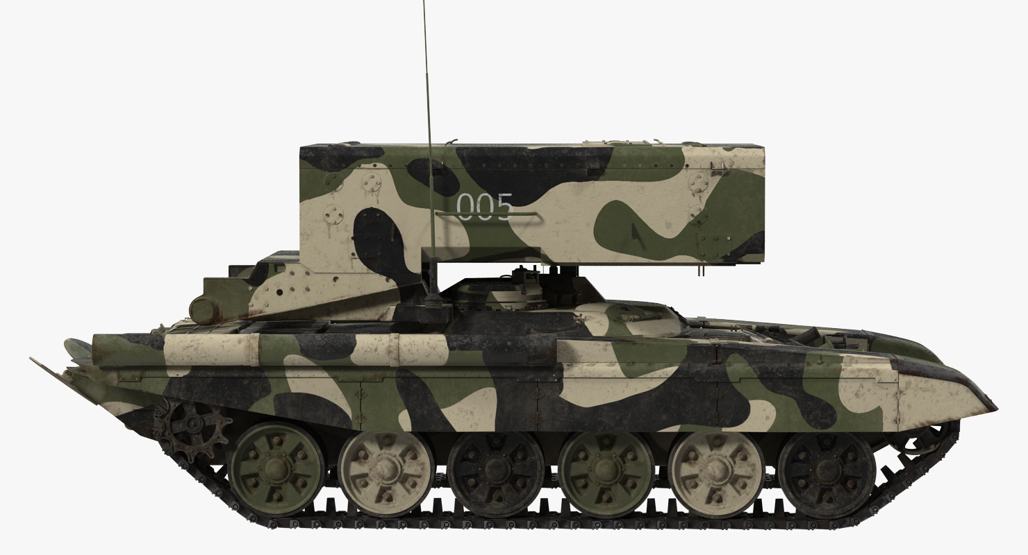 Russian 24 barrel Multiple Rocket Launcher TOS 1A 3D model