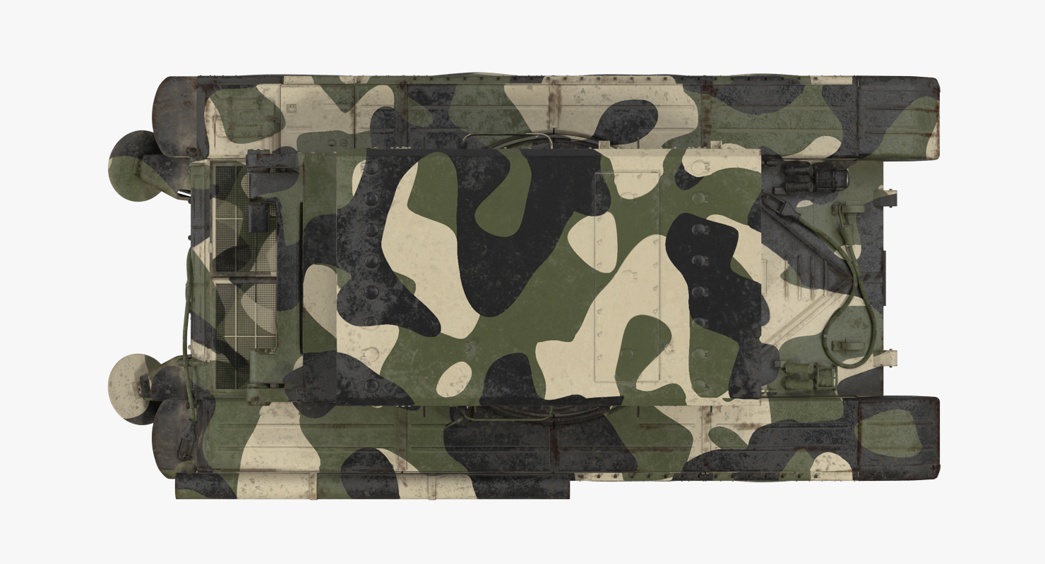 Russian 24 barrel Multiple Rocket Launcher TOS 1A 3D model