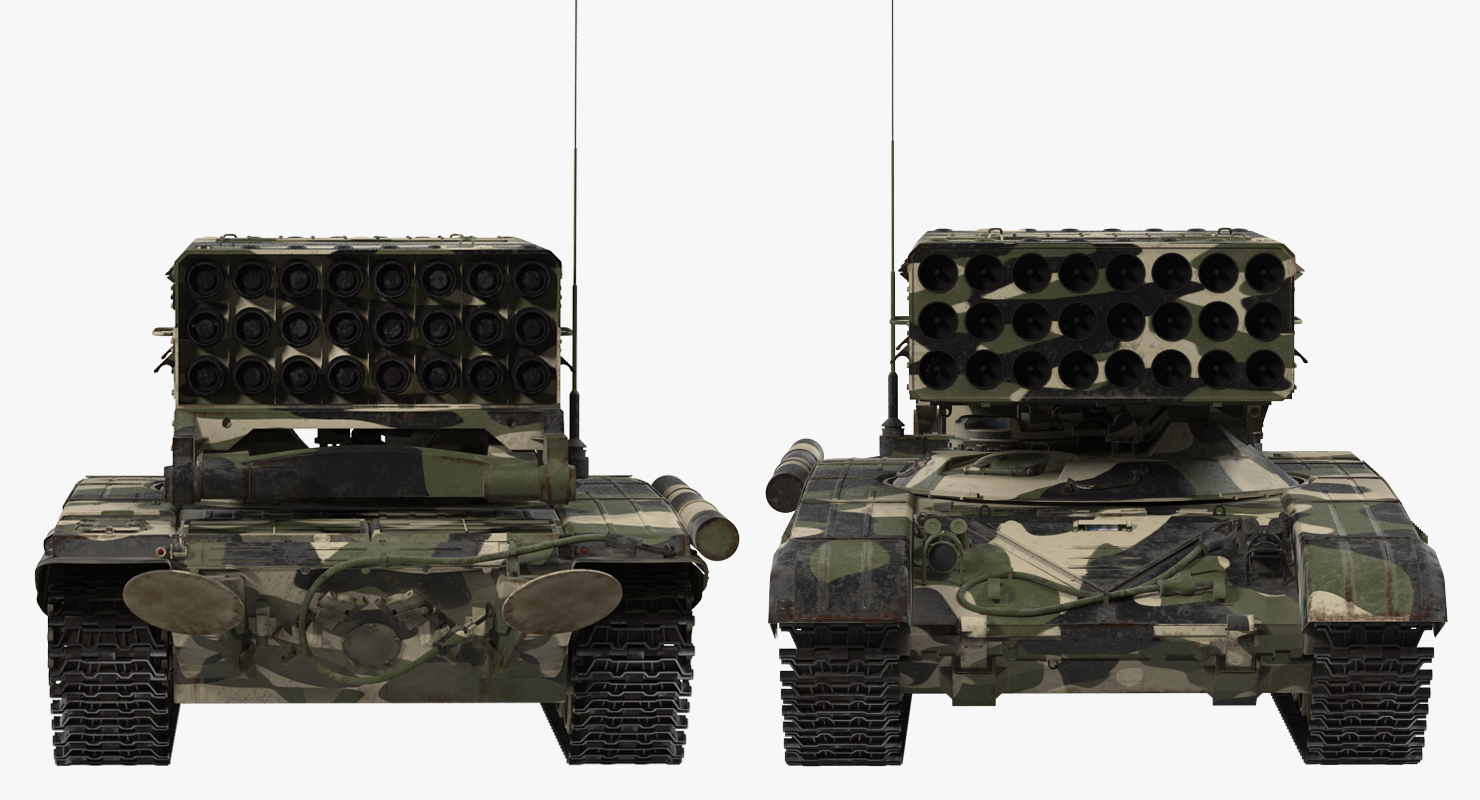 Russian 24 barrel Multiple Rocket Launcher TOS 1A 3D model