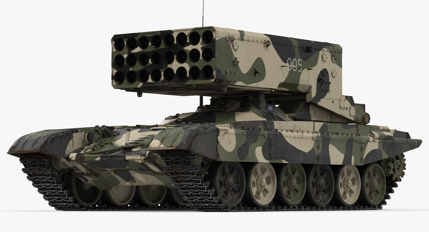 Russian 24 barrel Multiple Rocket Launcher TOS 1A 3D model