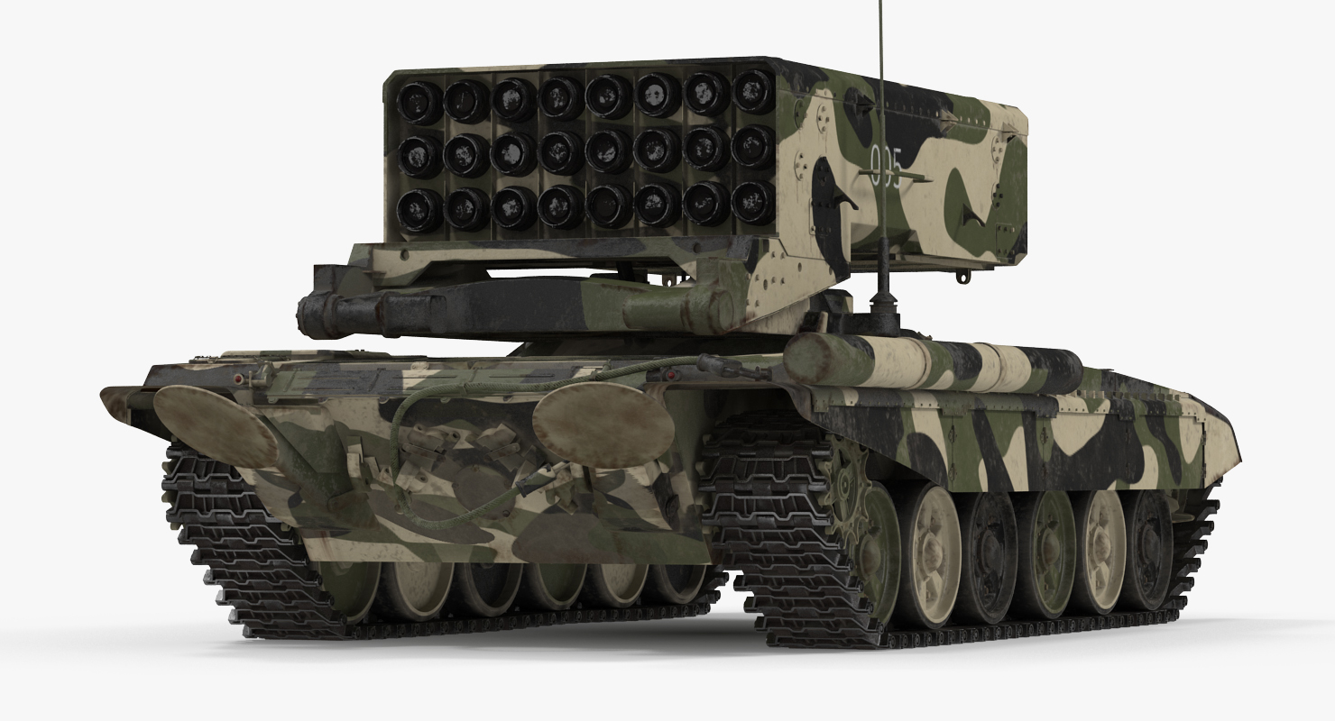 Russian 24 barrel Multiple Rocket Launcher TOS 1A 3D model