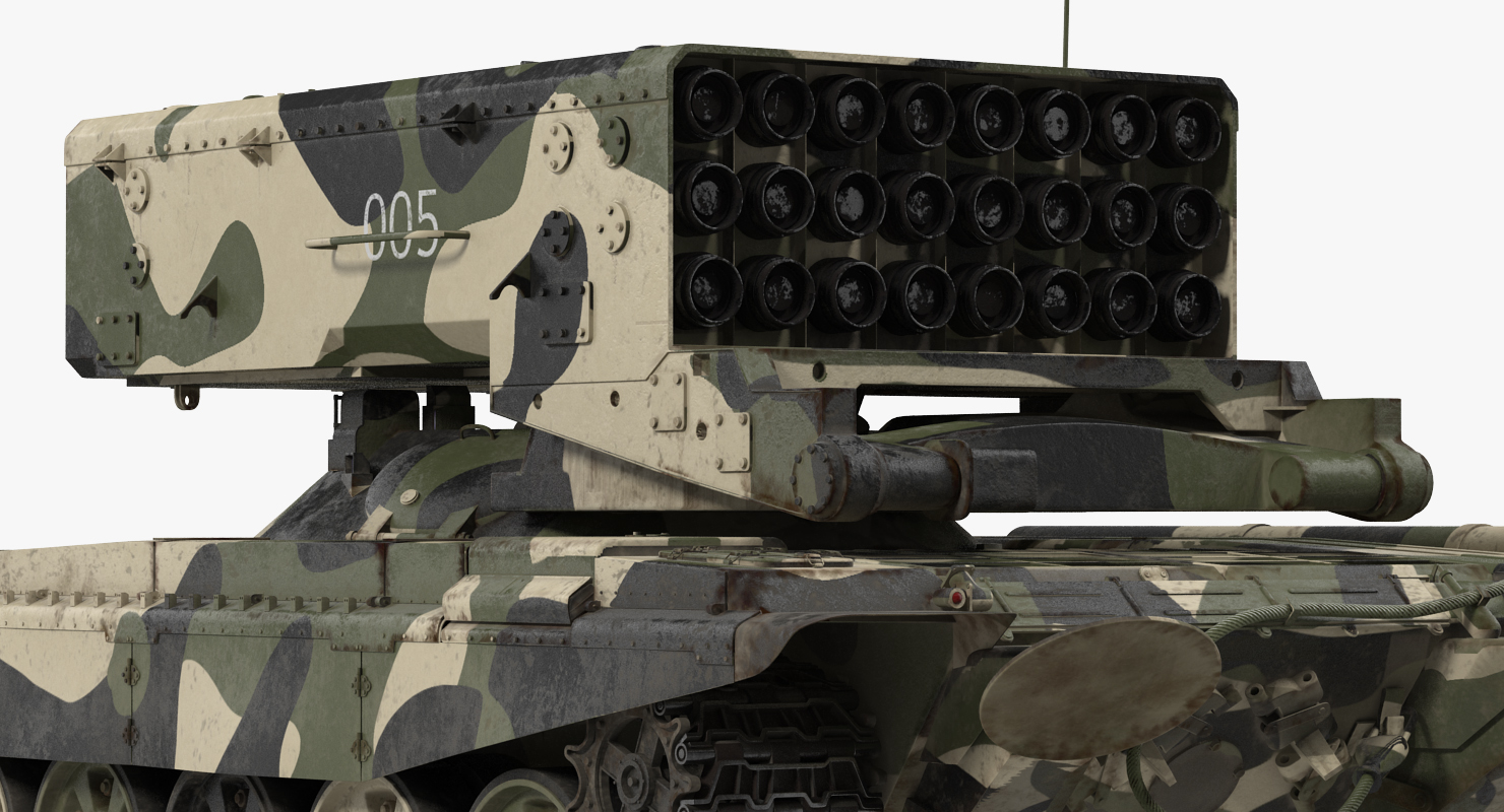 Russian 24 barrel Multiple Rocket Launcher TOS 1A 3D model