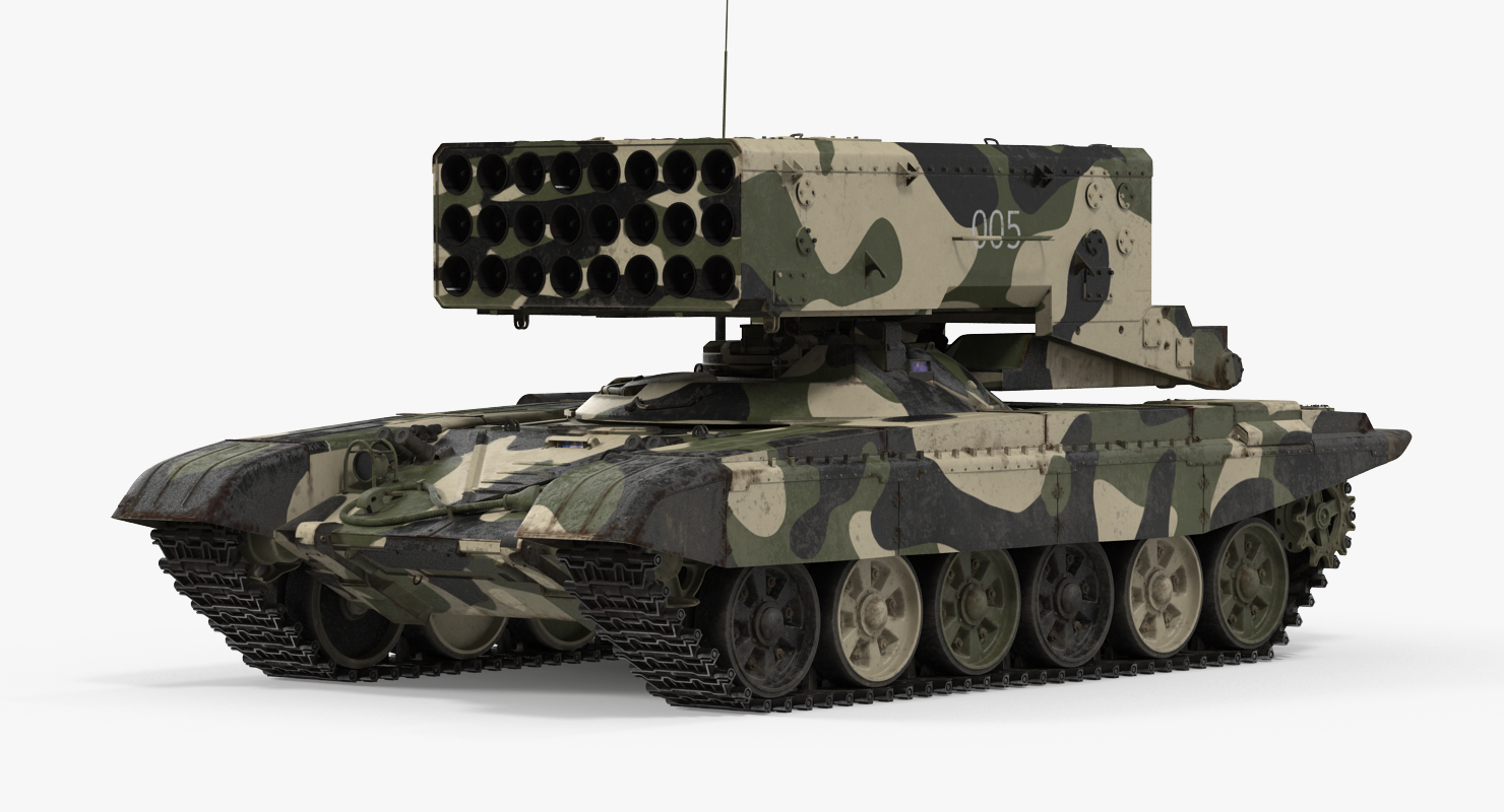 Russian 24 barrel Multiple Rocket Launcher TOS 1A 3D model
