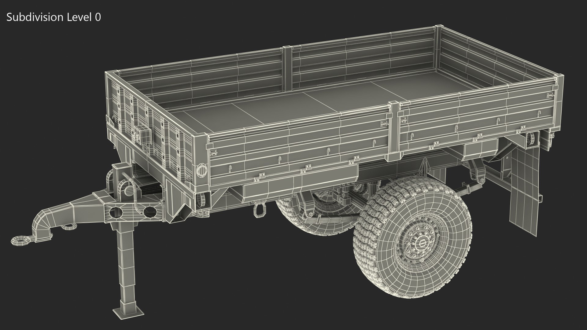 Military Cargo Trailer M1082 Camouflage 3D model