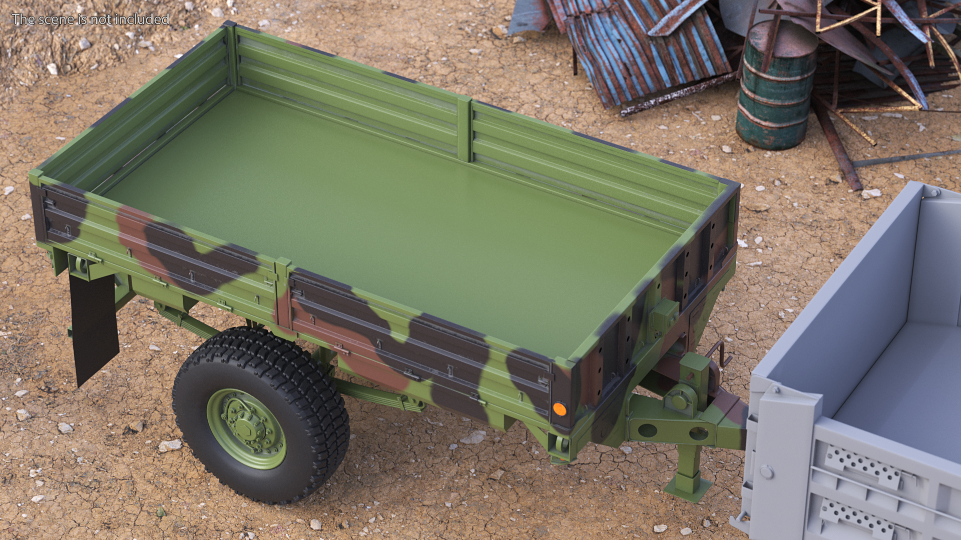 Military Cargo Trailer M1082 Camouflage 3D model
