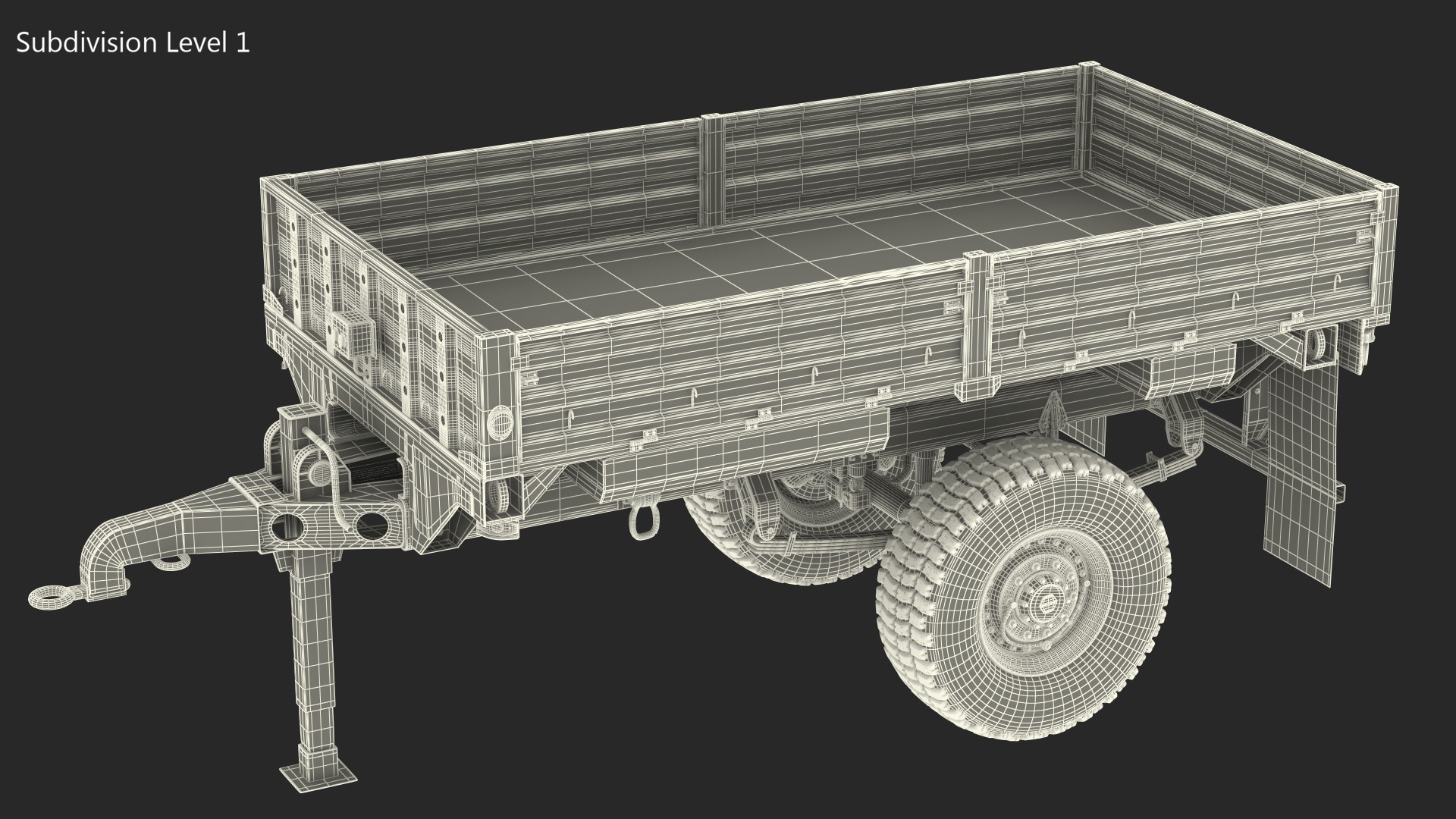 Military Cargo Trailer M1082 Camouflage 3D model
