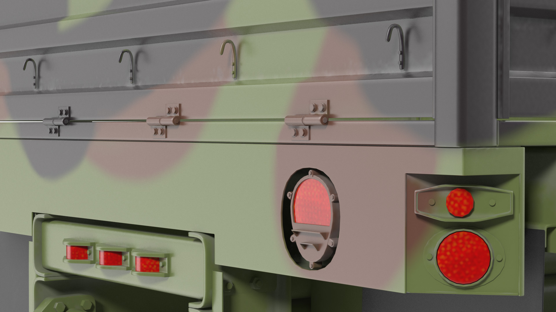Military Cargo Trailer M1082 Camouflage 3D model