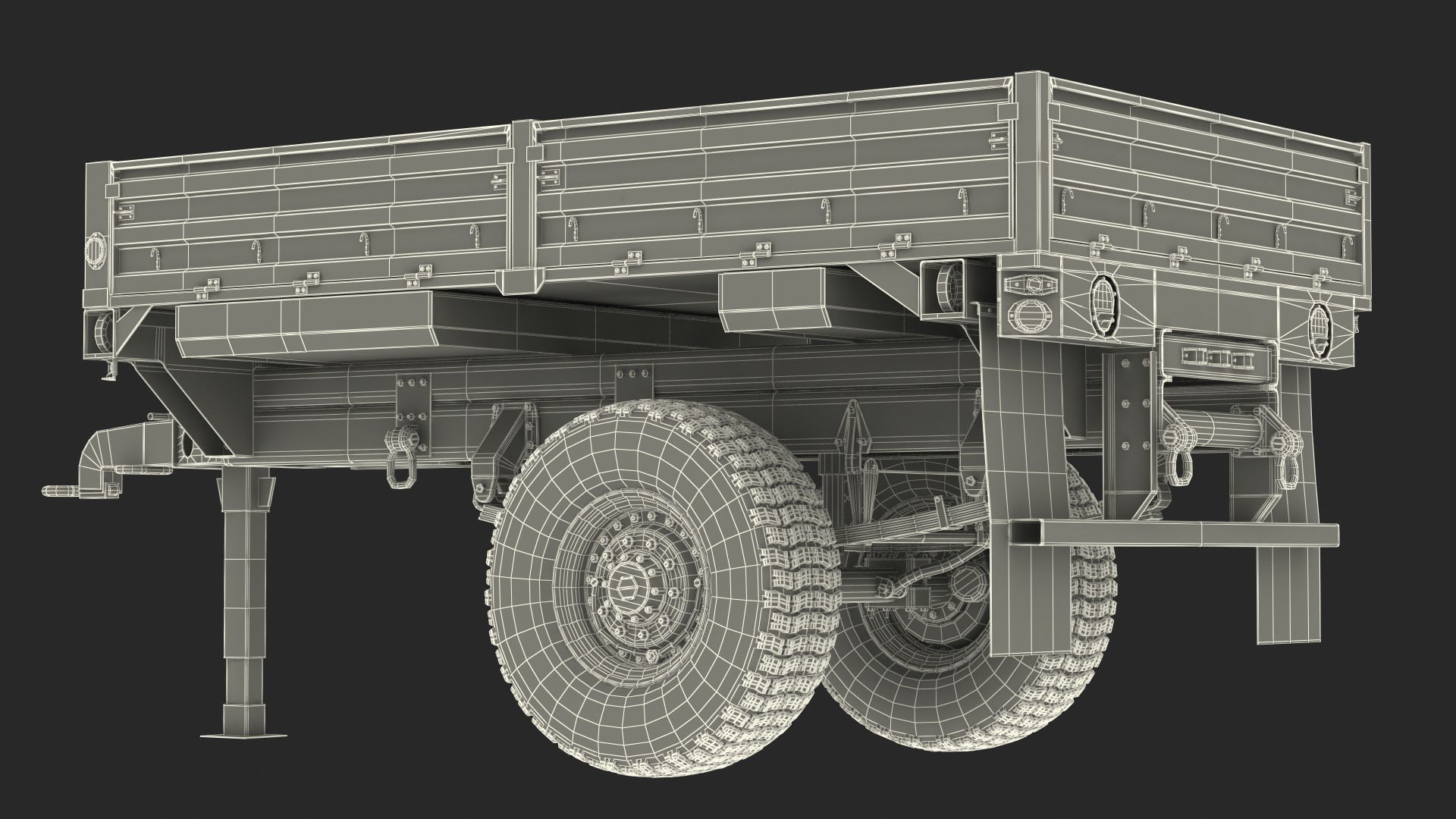 Military Cargo Trailer M1082 Camouflage 3D model