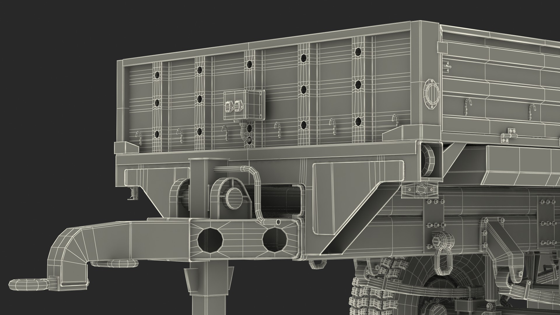Military Cargo Trailer M1082 Camouflage 3D model