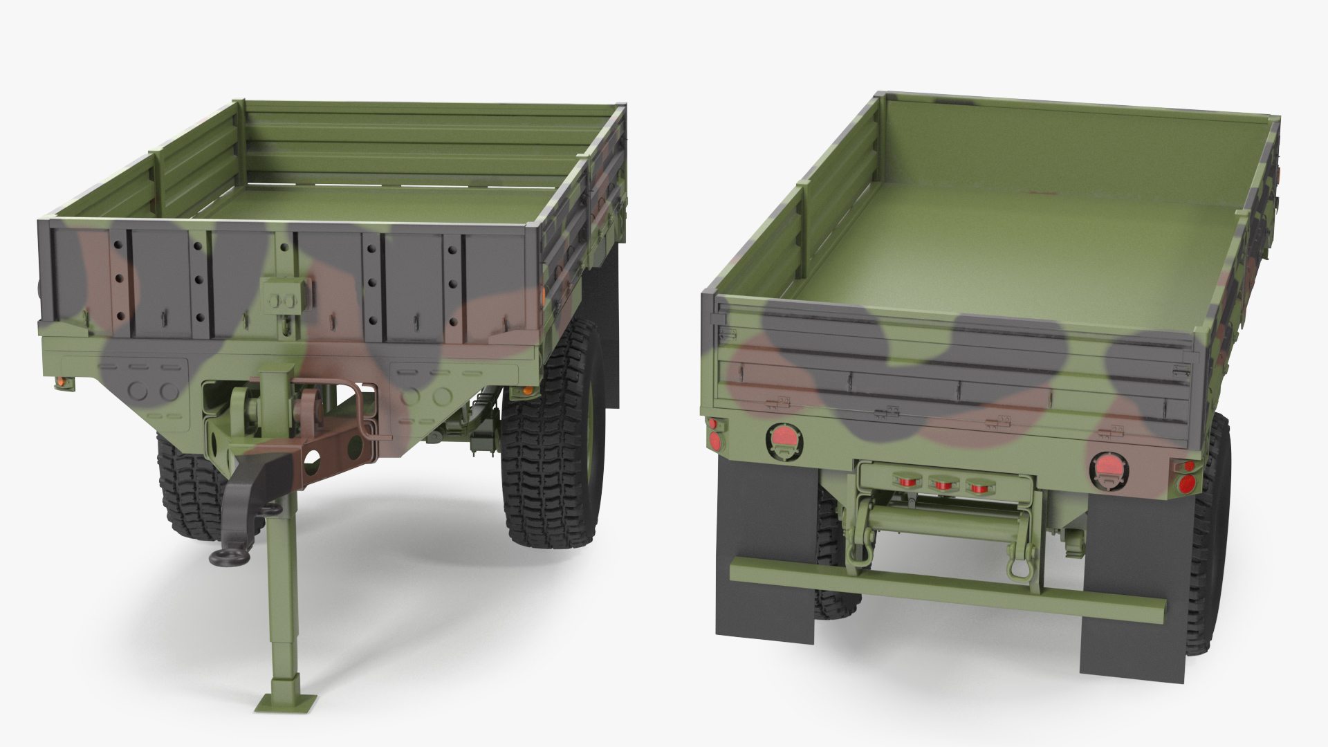 Military Cargo Trailer M1082 Camouflage 3D model