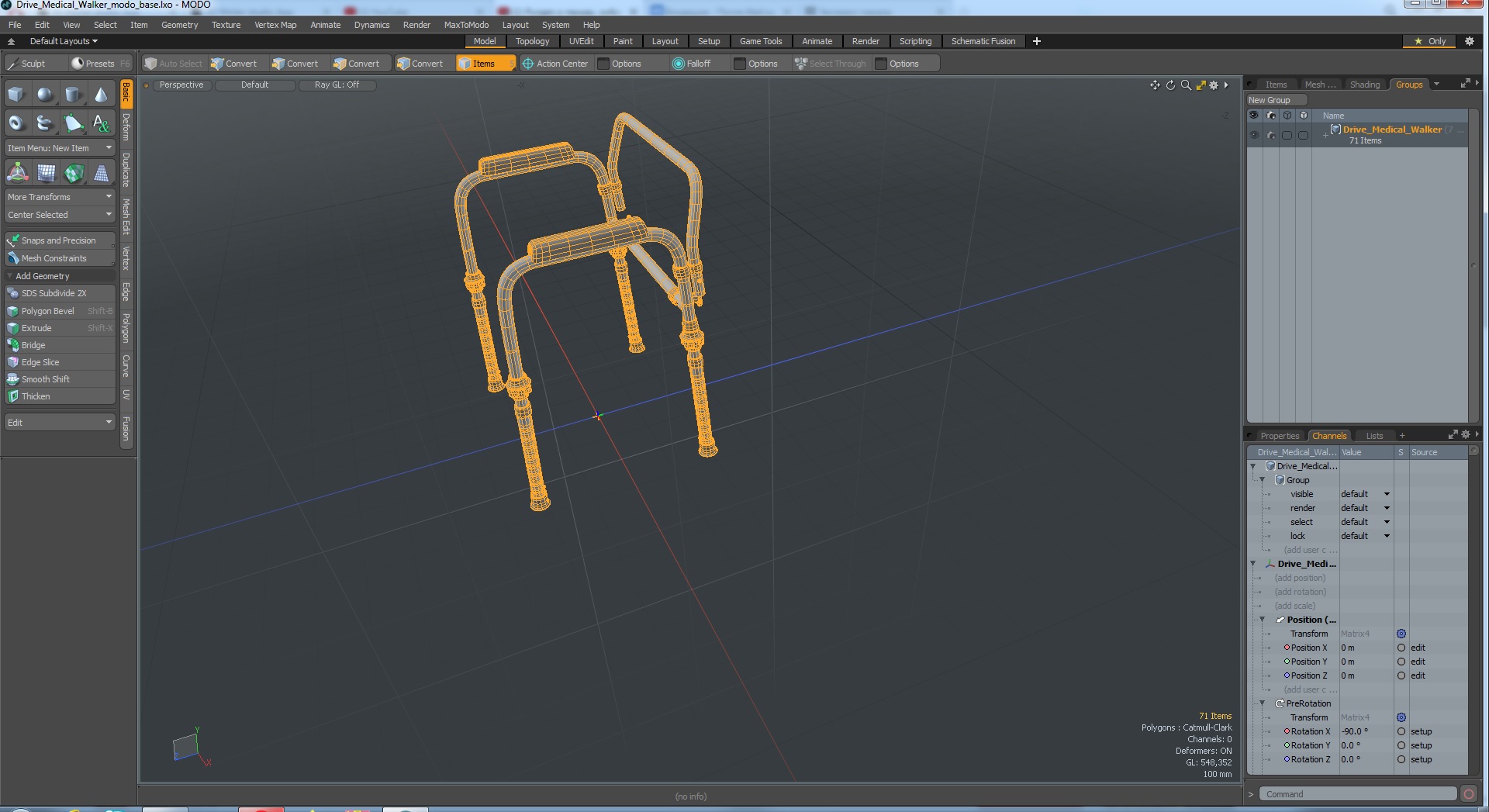3D model Drive Medical Walker