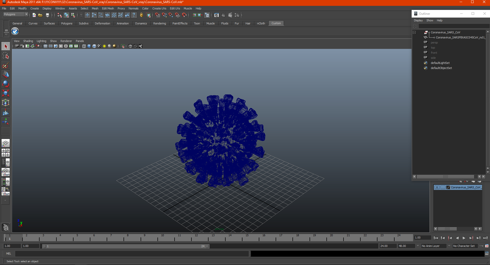 3D model Coronavirus SARS-CoV