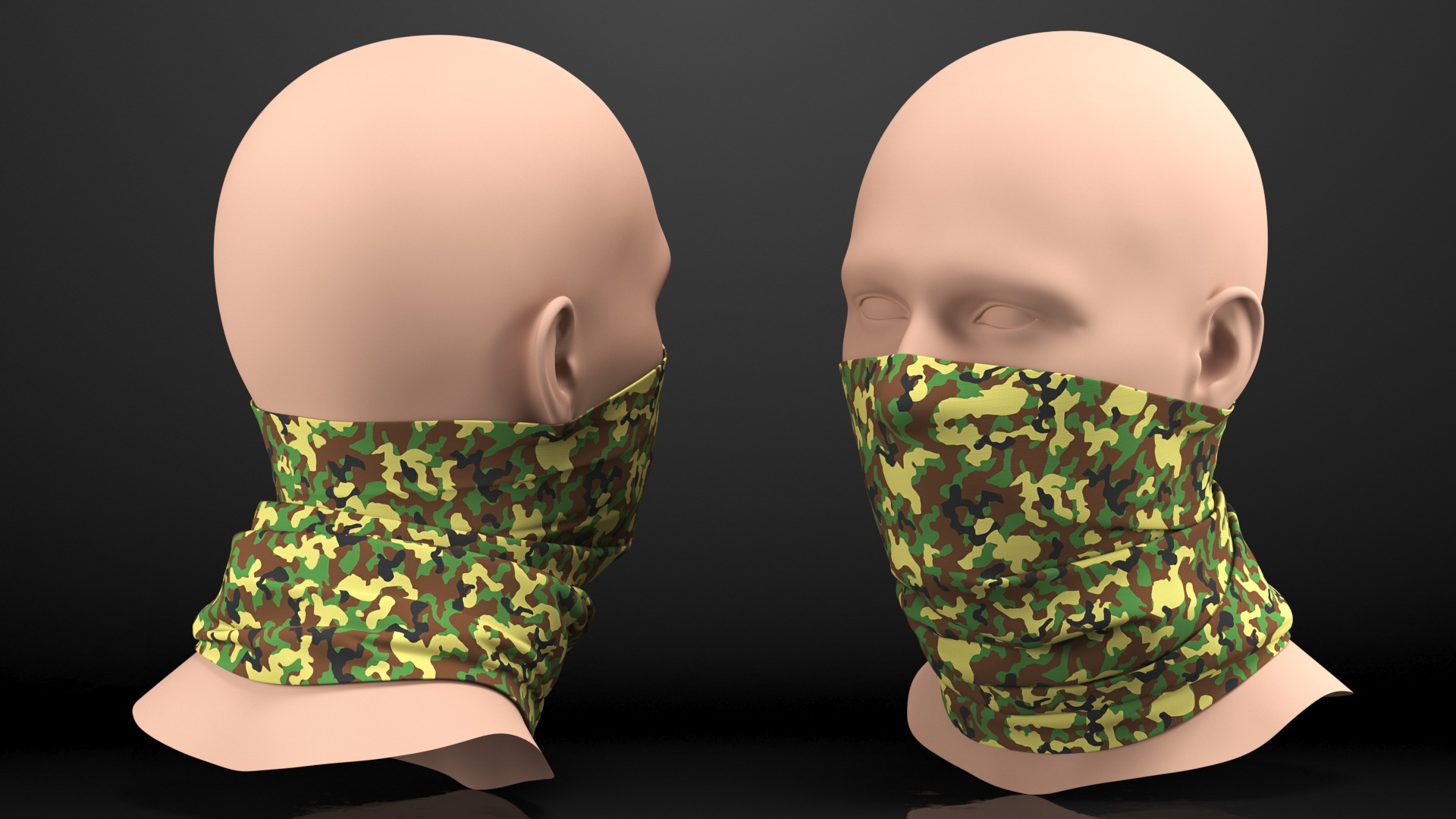 3D Breathable Half Face Neck Gaiter Camouflage model
