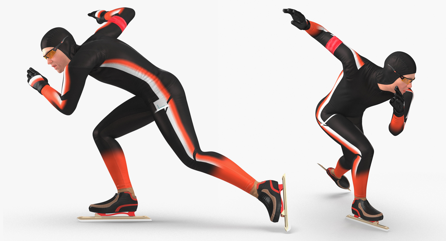 Speed Skater Generic 2 Rigged 3D model