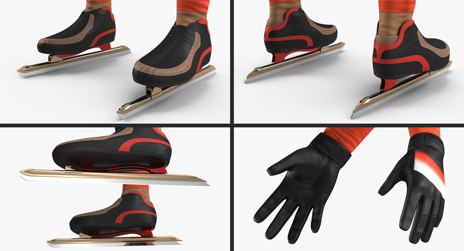 Speed Skater Generic 2 Rigged 3D model
