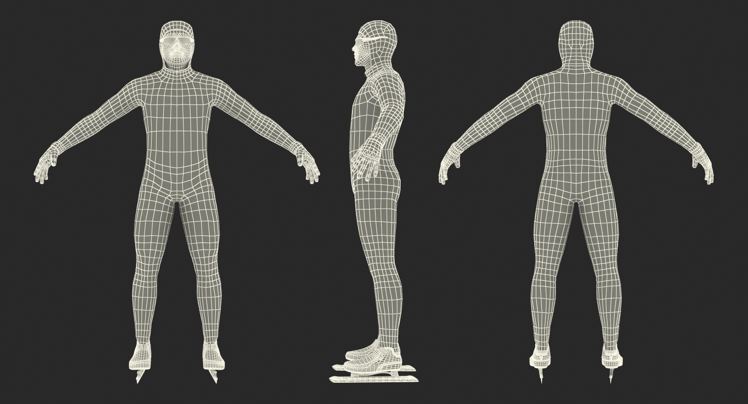 Speed Skater Generic 2 Rigged 3D model