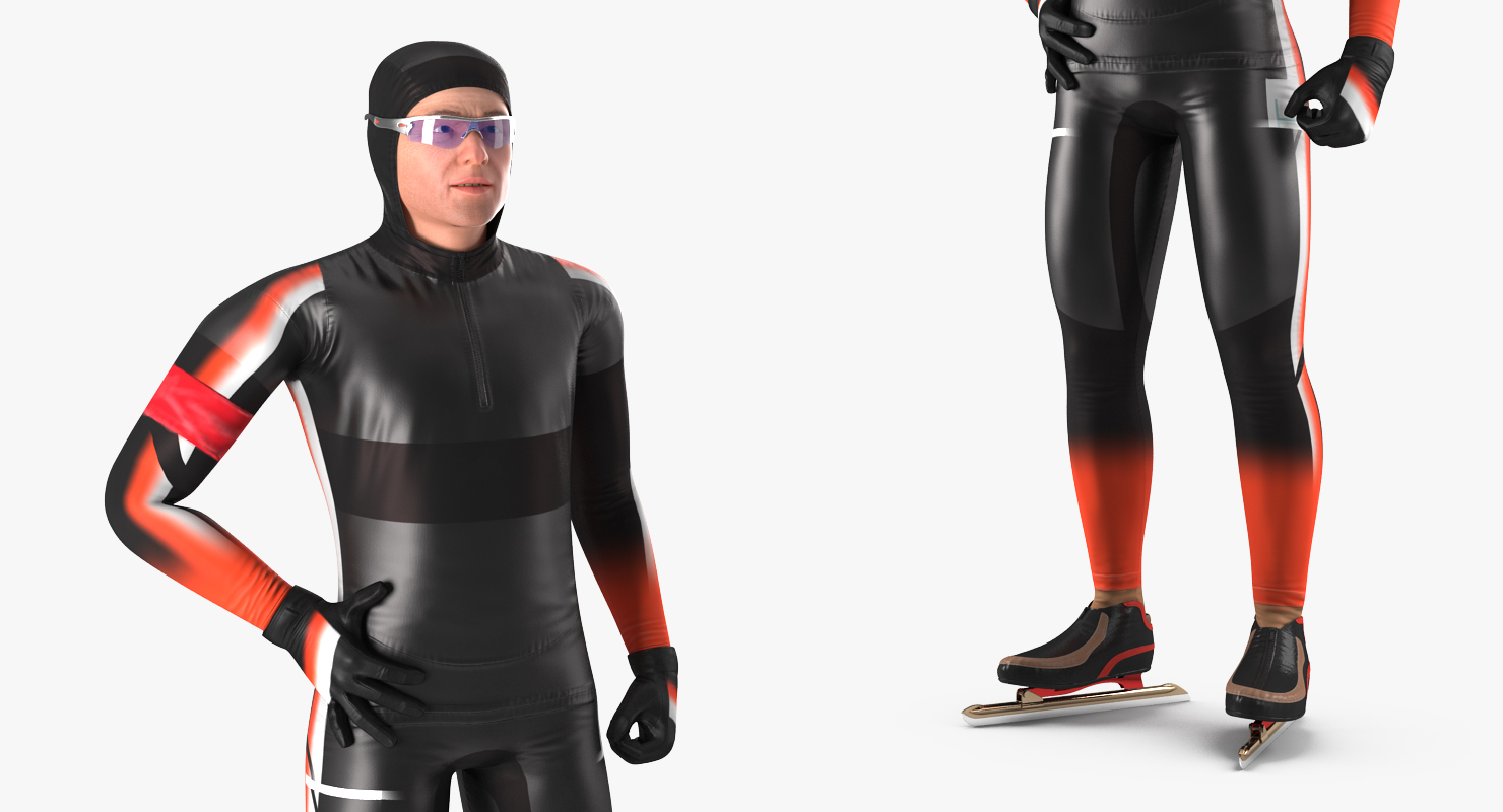 Speed Skater Generic 2 Rigged 3D model