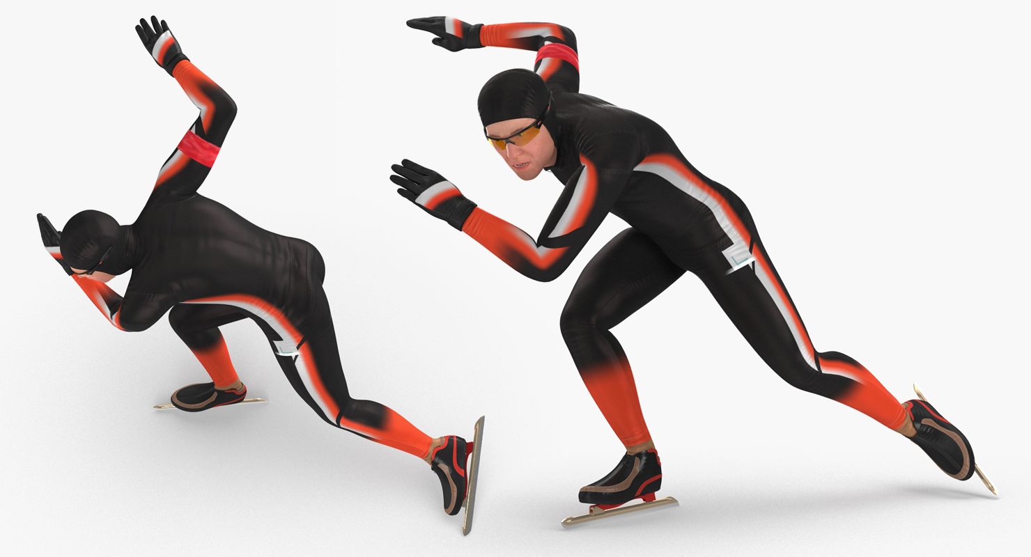 Speed Skater Generic 2 Rigged 3D model