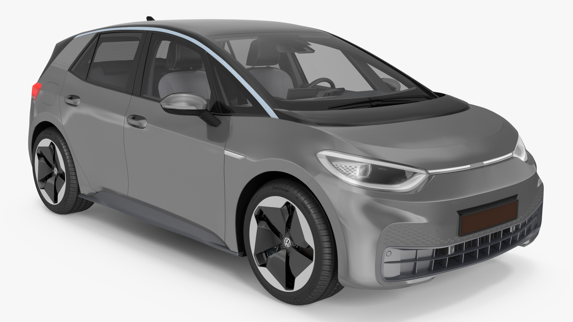 Electric Car Hatchback Rigged 3D model