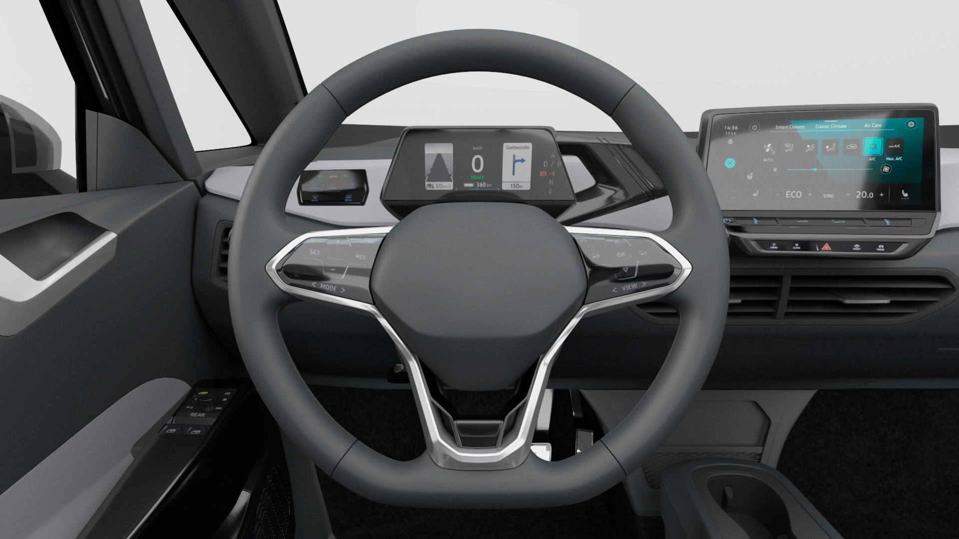 Electric Car Hatchback Rigged 3D model