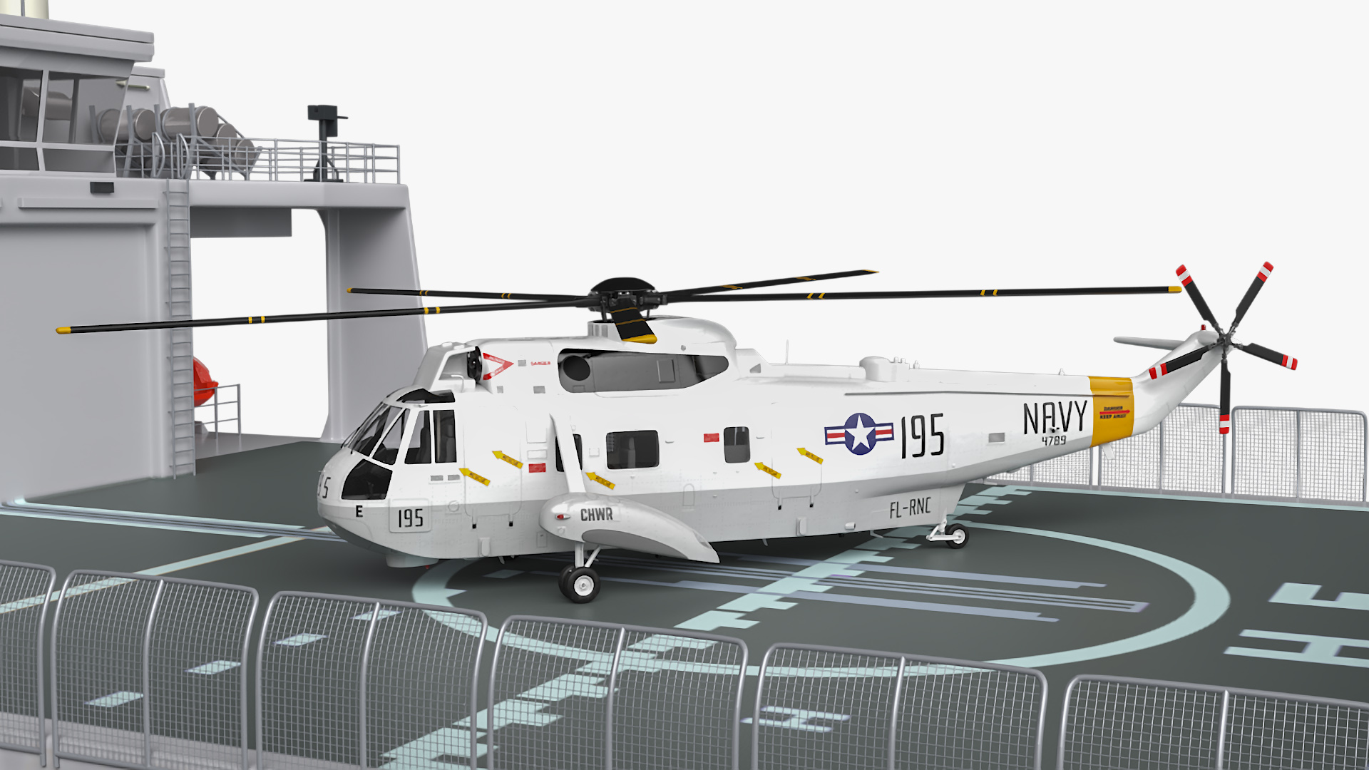 3D Harry DeWolf-Class Offshore Patrol Vessel With Sikorsky Helicopter