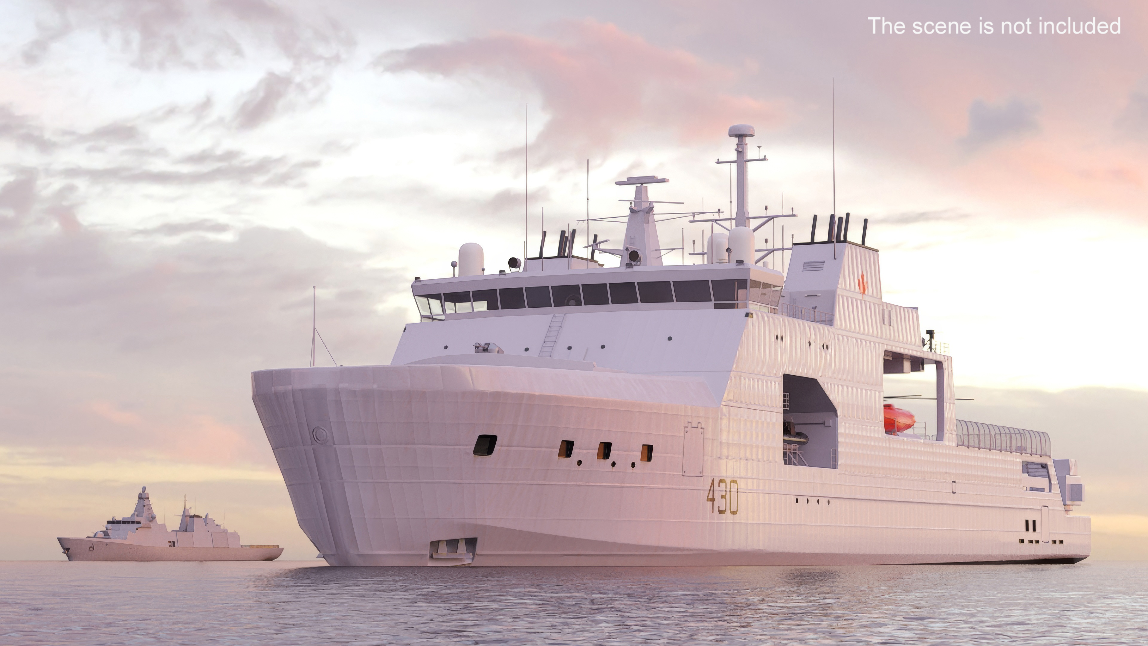 3D Harry DeWolf-Class Offshore Patrol Vessel With Sikorsky Helicopter