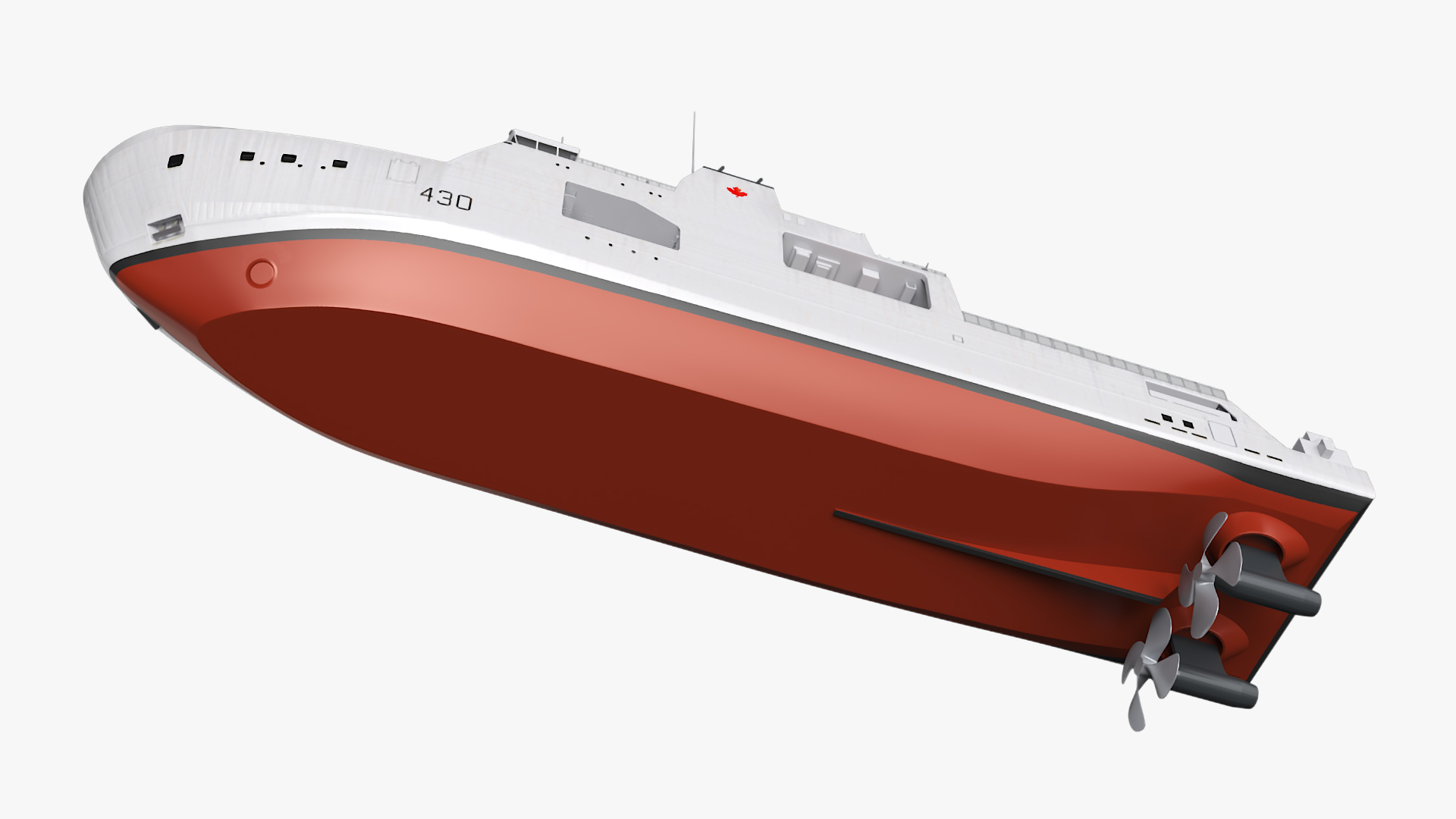 3D Harry DeWolf-Class Offshore Patrol Vessel With Sikorsky Helicopter