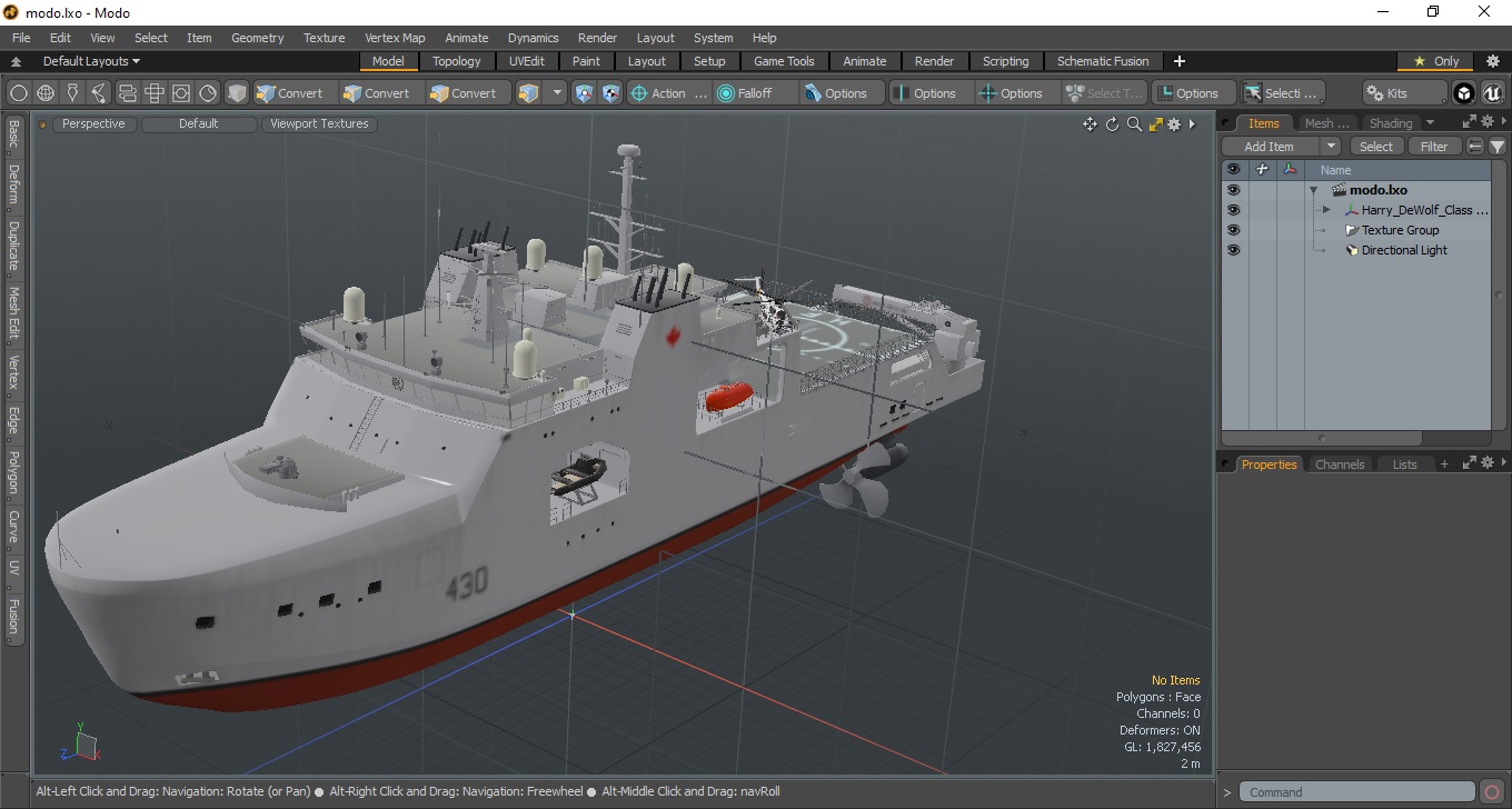 3D Harry DeWolf-Class Offshore Patrol Vessel With Sikorsky Helicopter