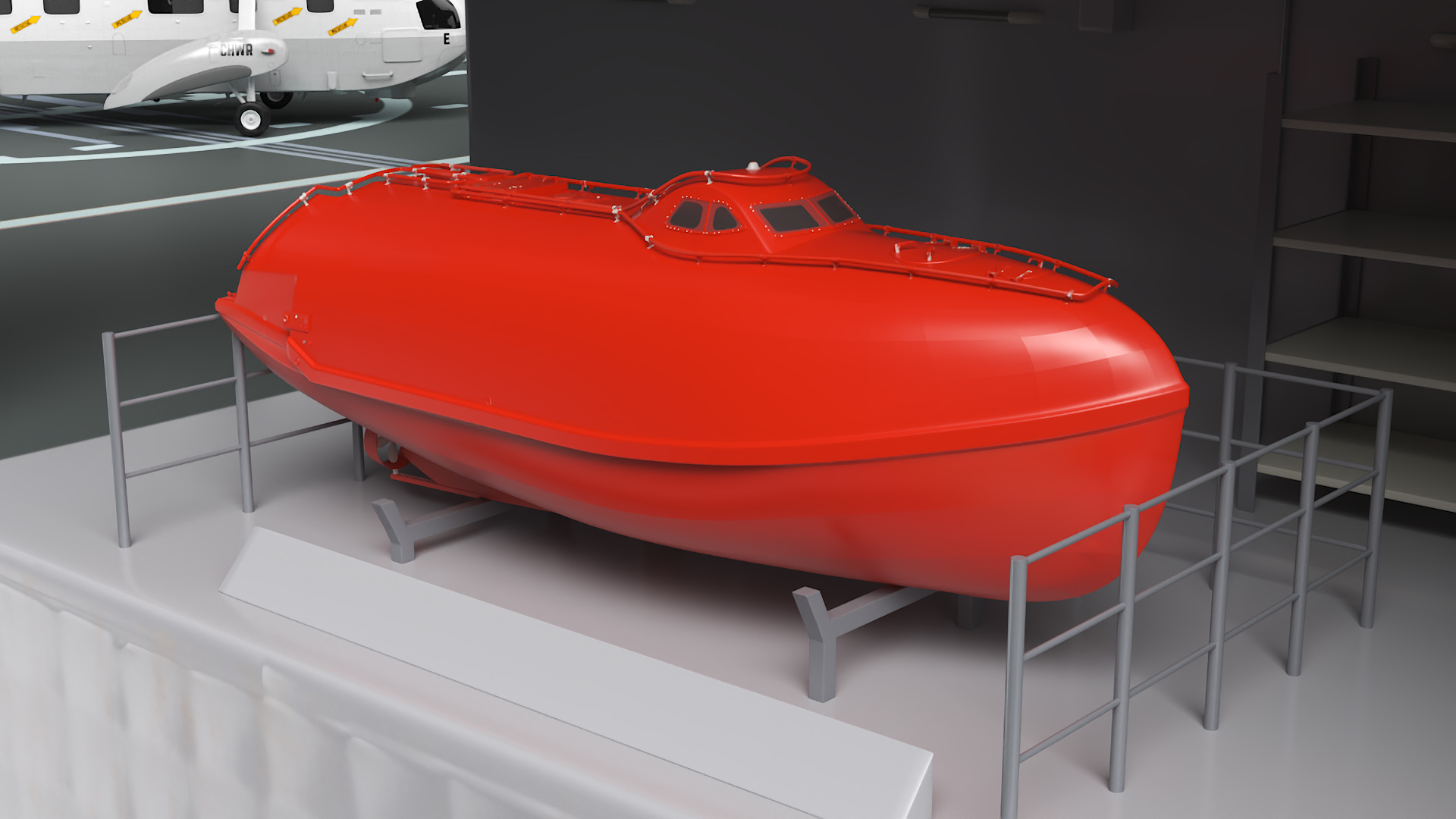 3D Harry DeWolf-Class Offshore Patrol Vessel With Sikorsky Helicopter