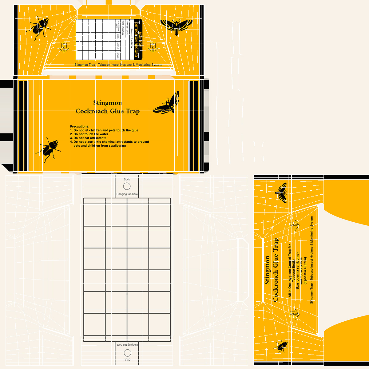 3D Cockroach Killer Indoor Home Glue Trap model